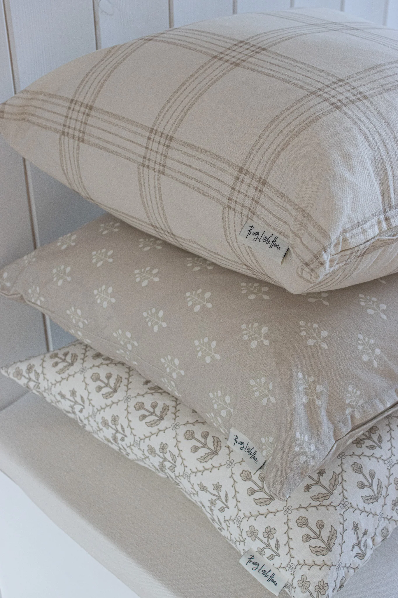 Taupe Plaid Cushion Cover - Image 3
