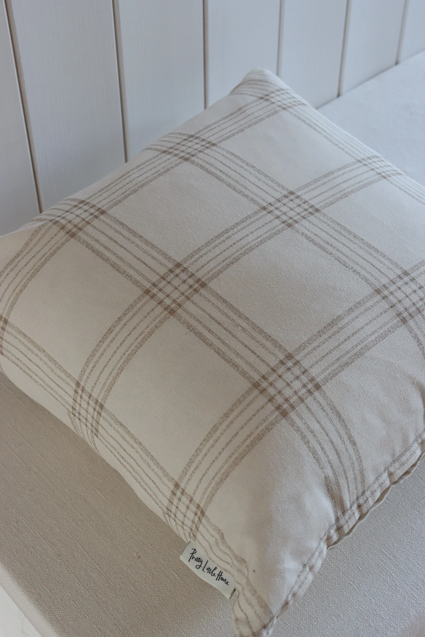 Taupe Plaid Cushion Cover - Image 4