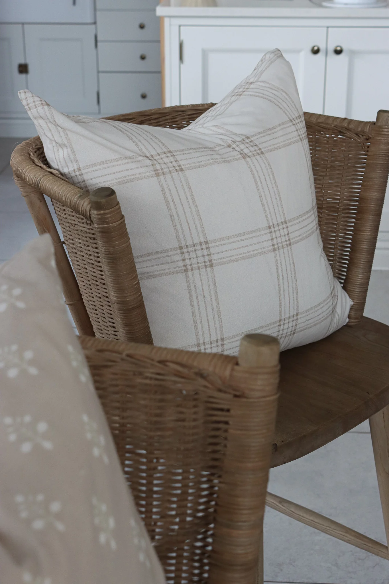 Taupe Plaid Cushion Cover - Image 5