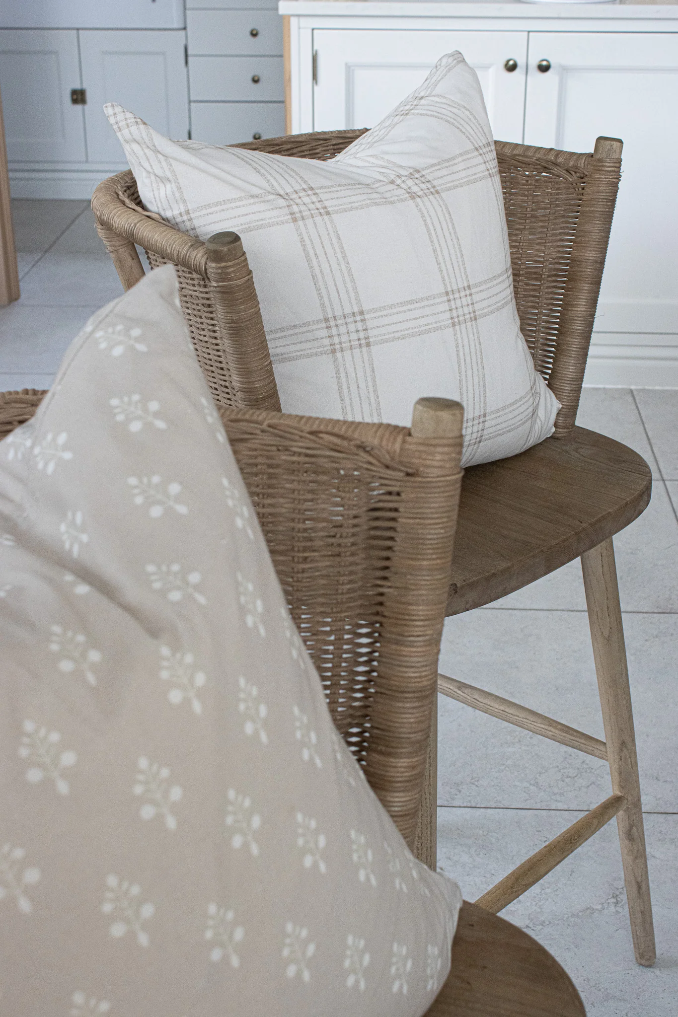 Taupe Plaid Cushion Cover - Image 6