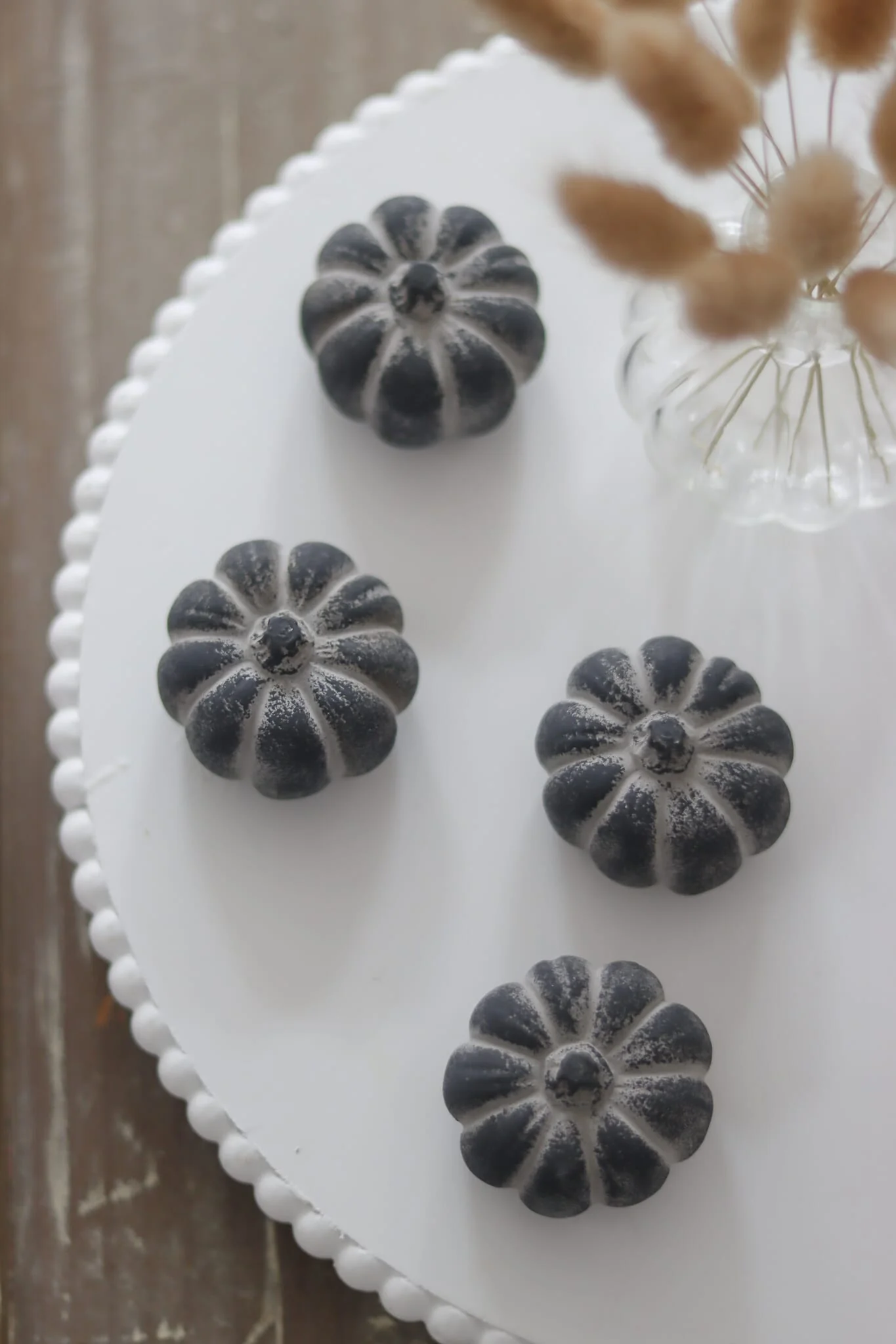Black Stone Resin Pumpkin - Tiny 4Pc Set - Image 2
