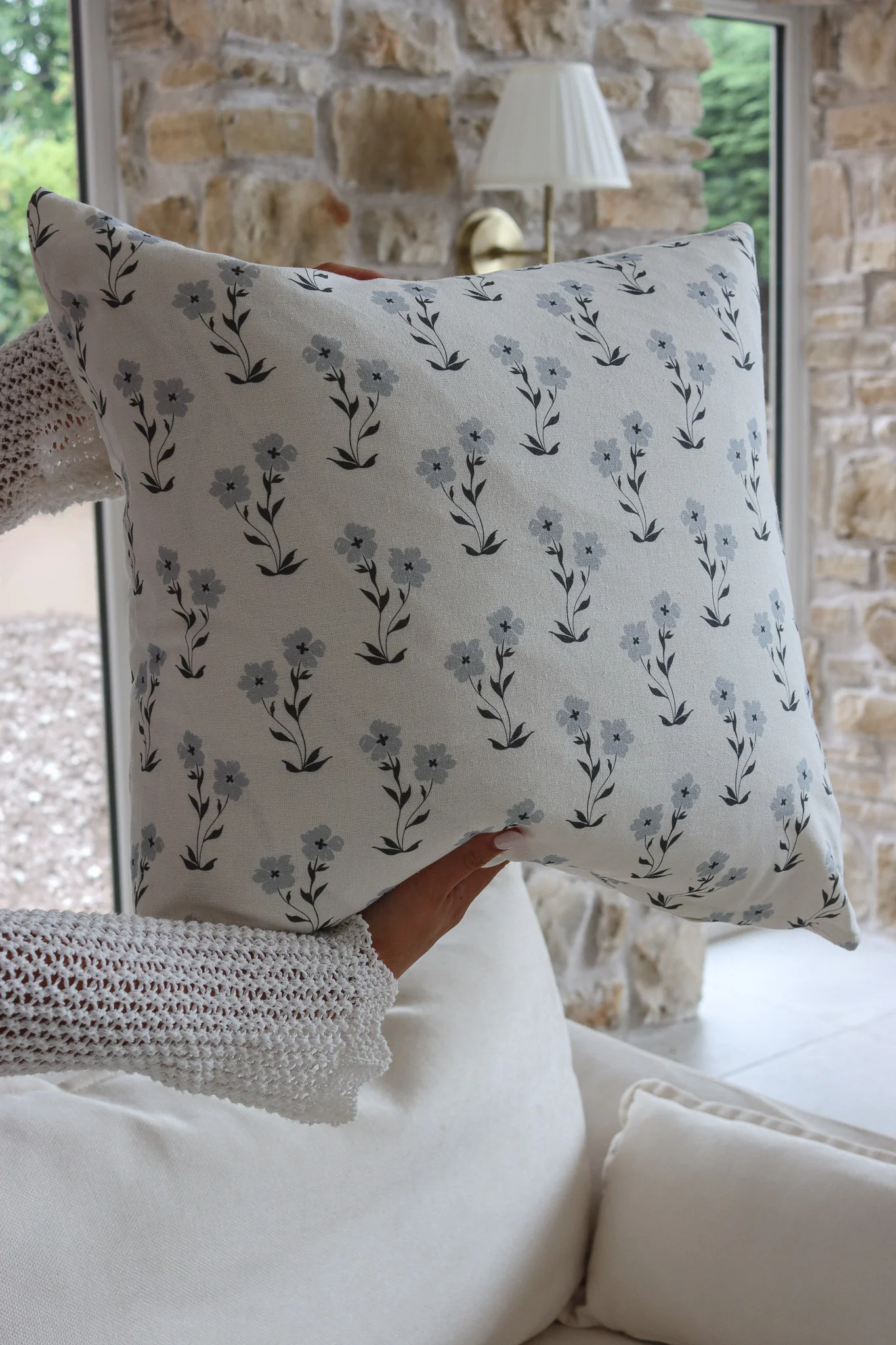 Bloom Blue Cushion Cover - Image 2