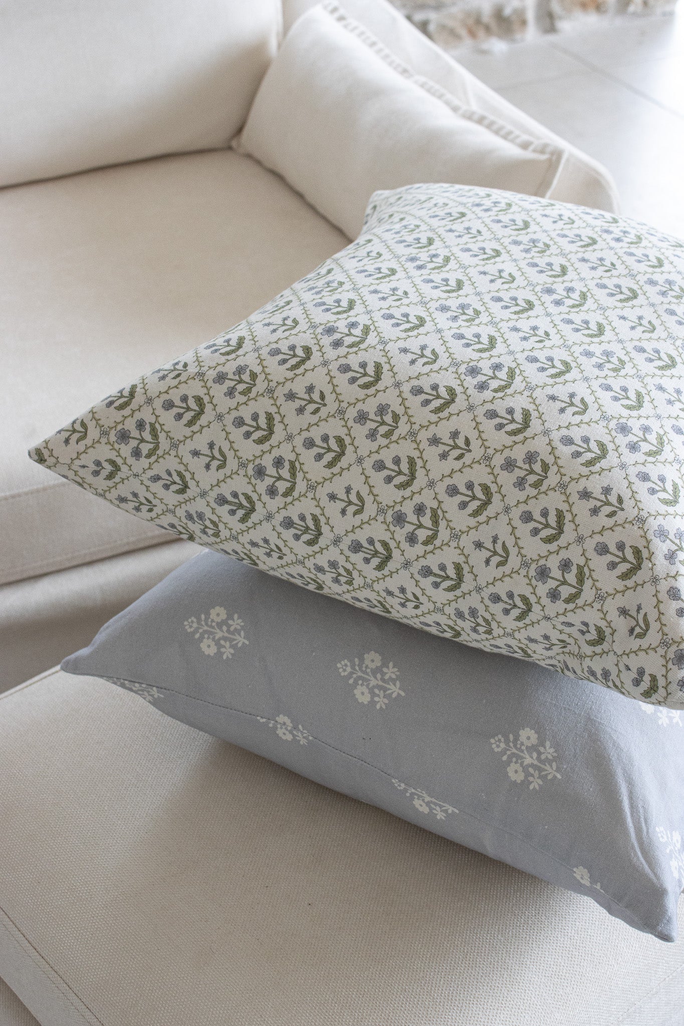 Blue Lattice Cushion Cover - Image 3
