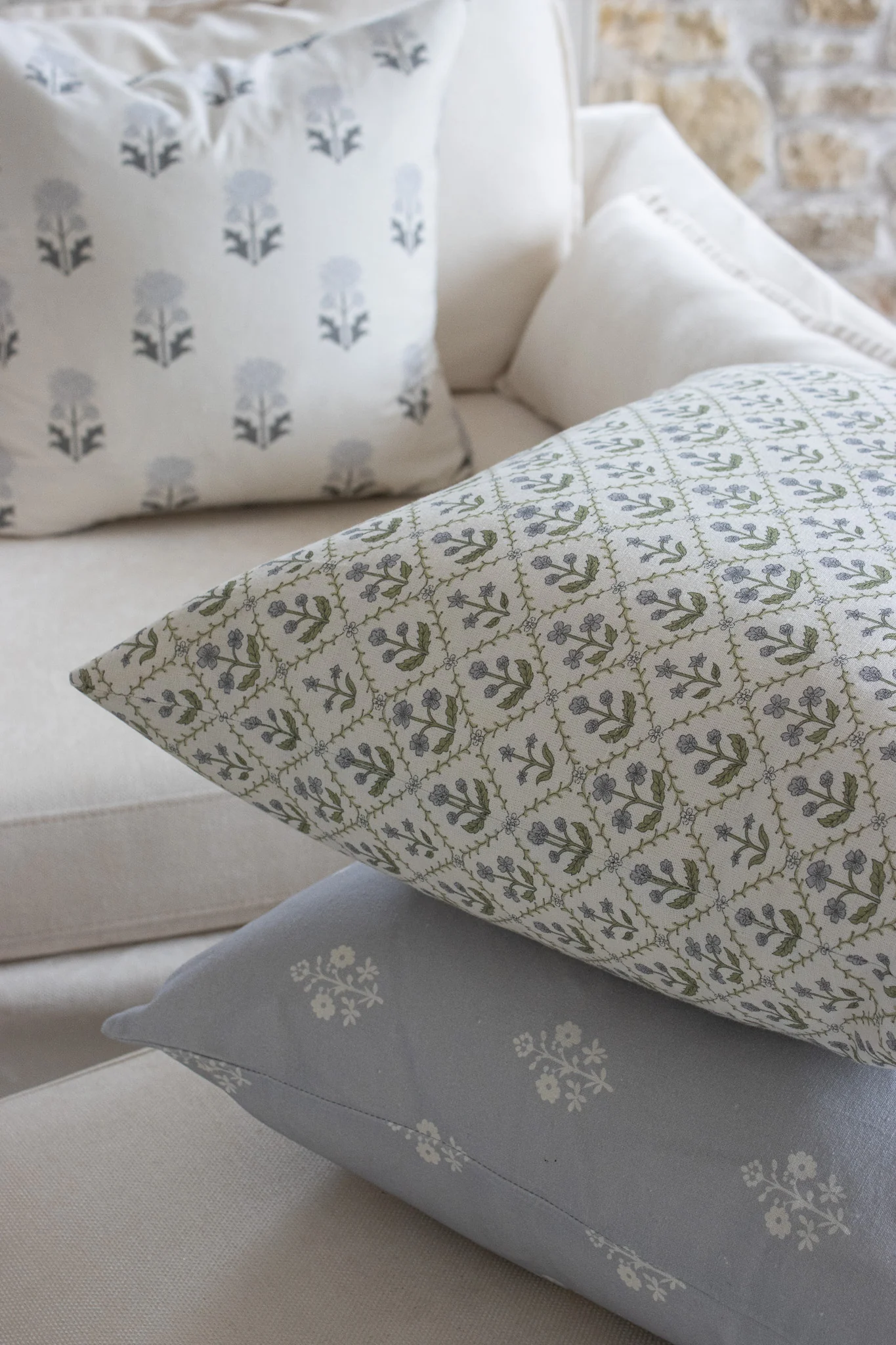 Blue Lattice Cushion Cover - Image 4