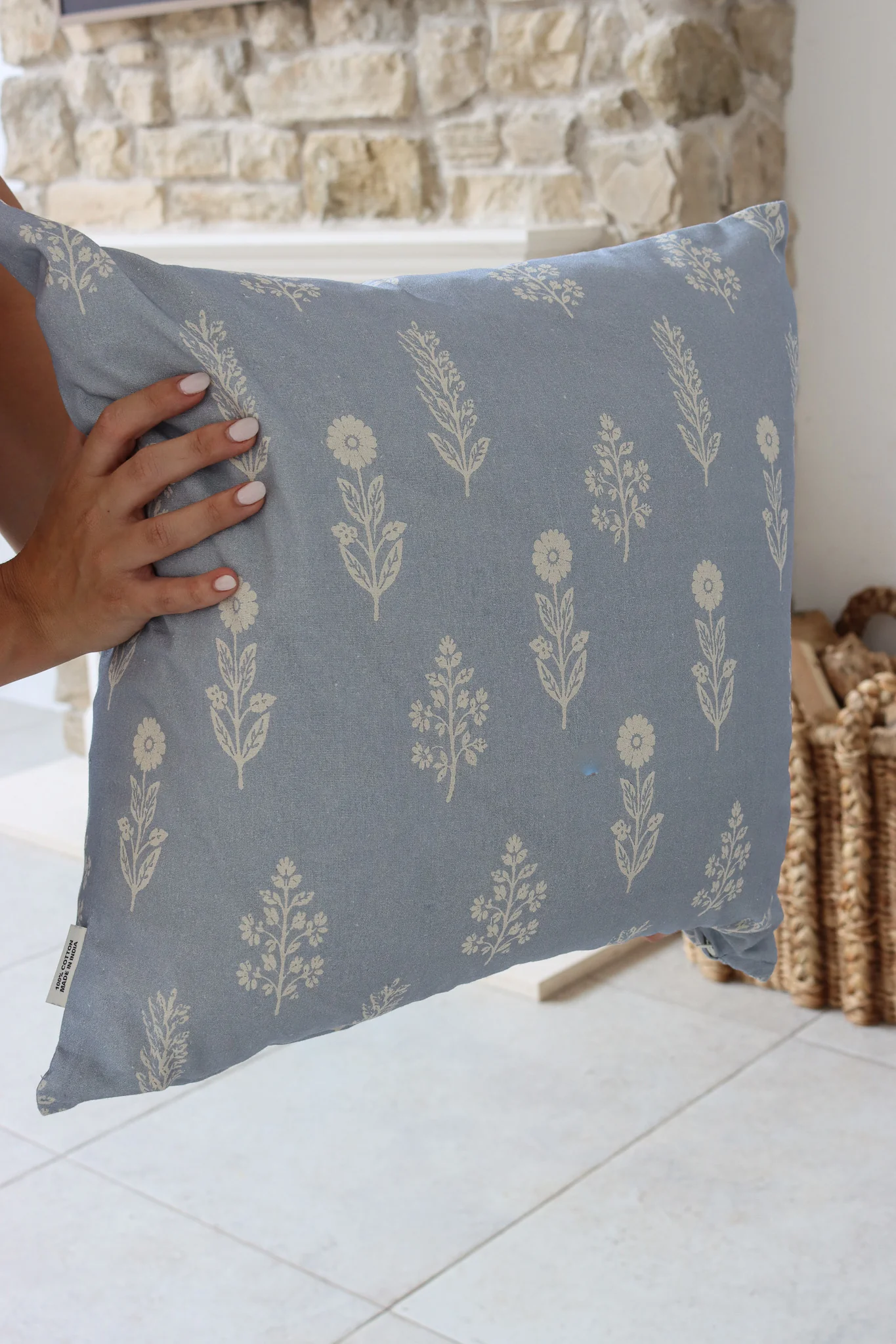 Blue Meadow Cushion Cover