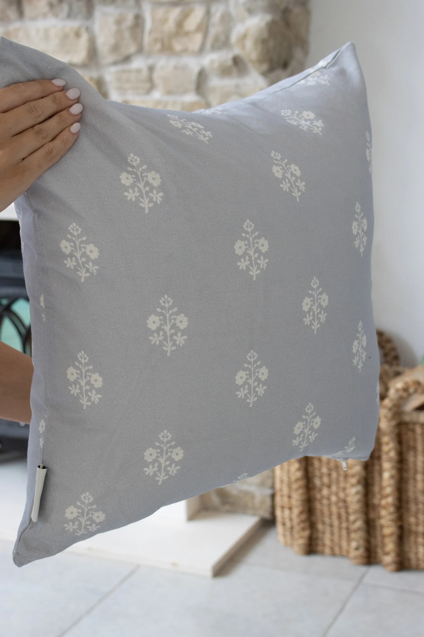 Blue Wildflower Cushion Cover