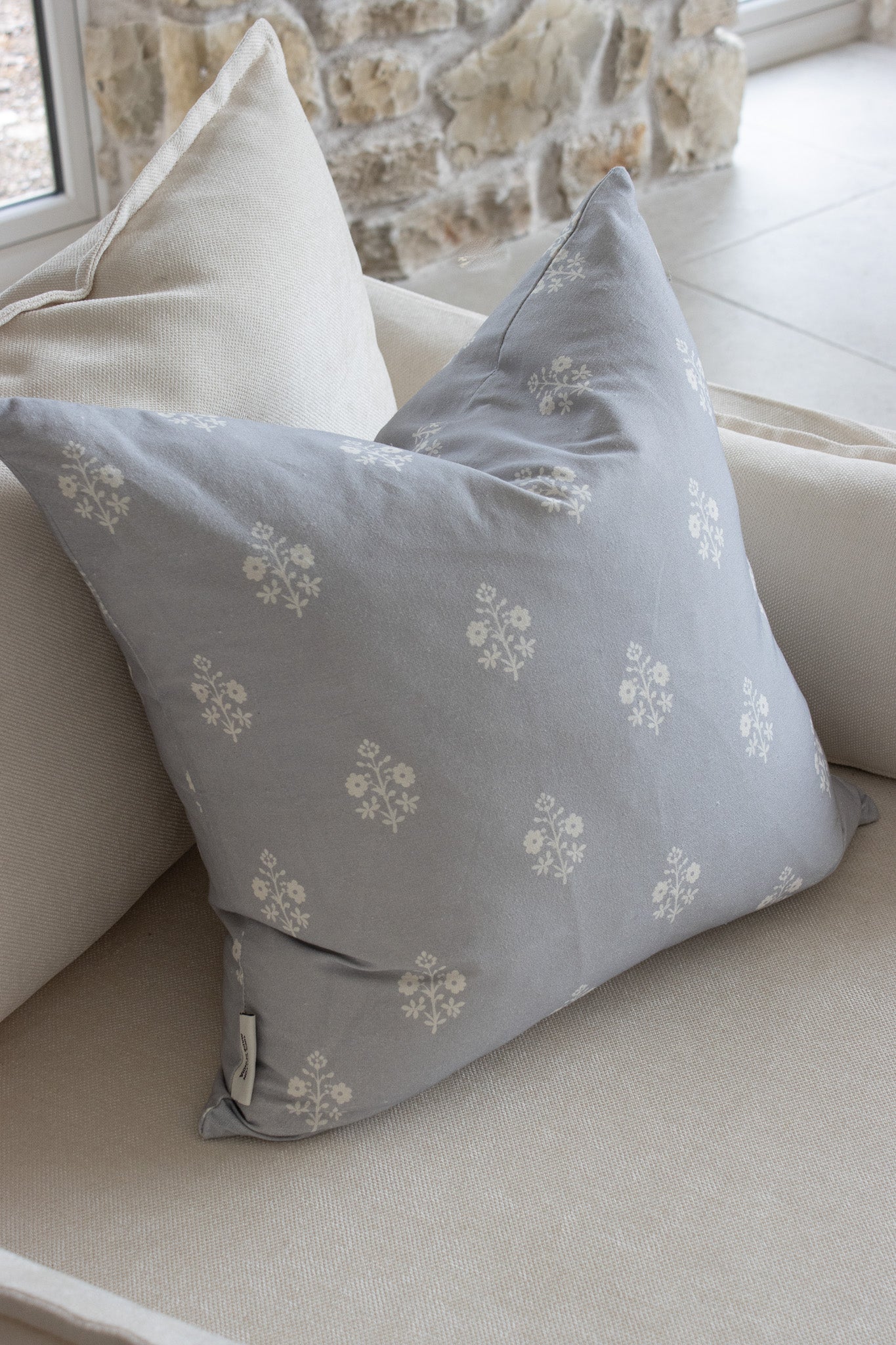 Blue Wildflower Cushion Cover - Image 2