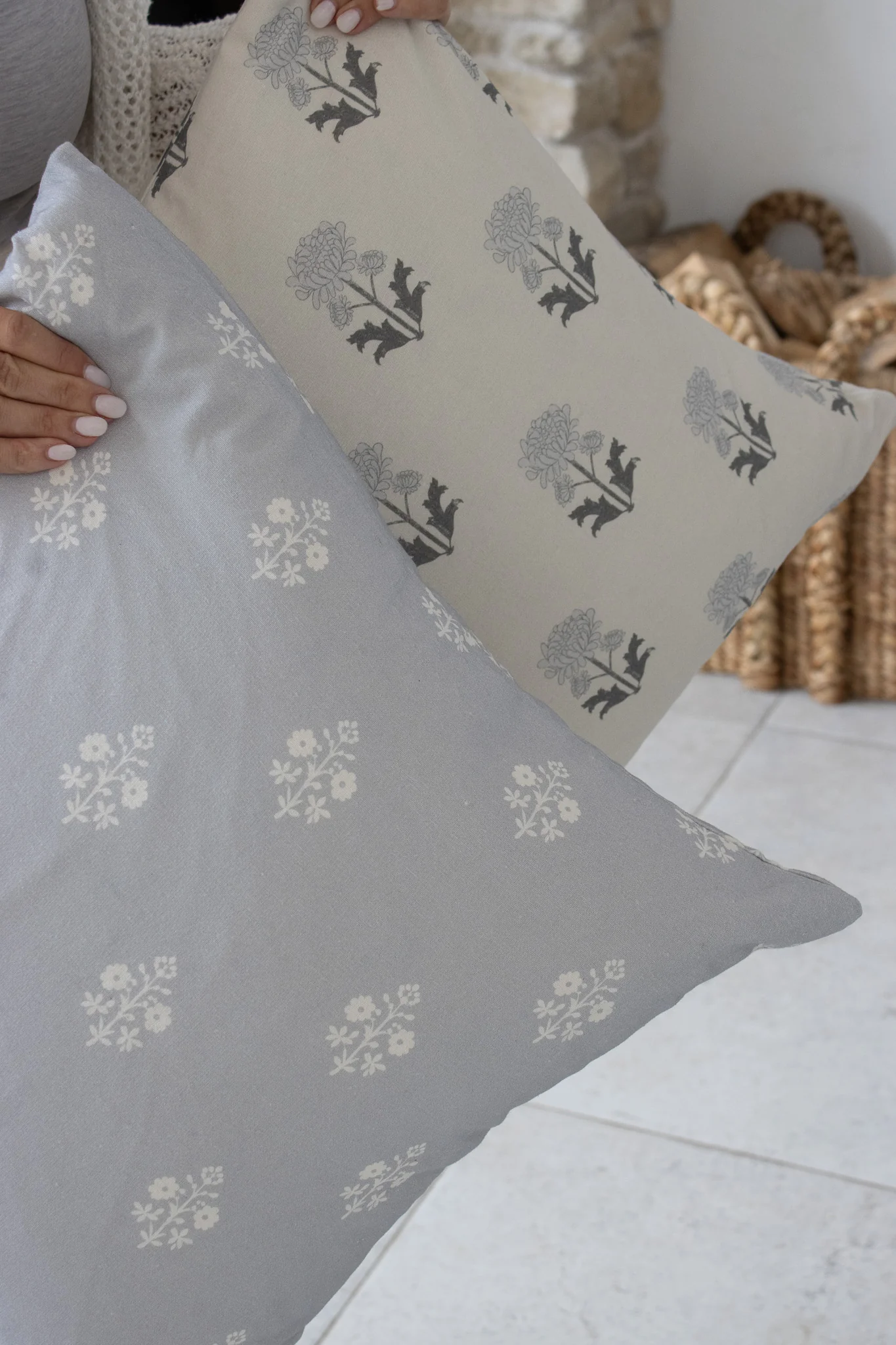 Blue Wildflower Cushion Cover - Image 4