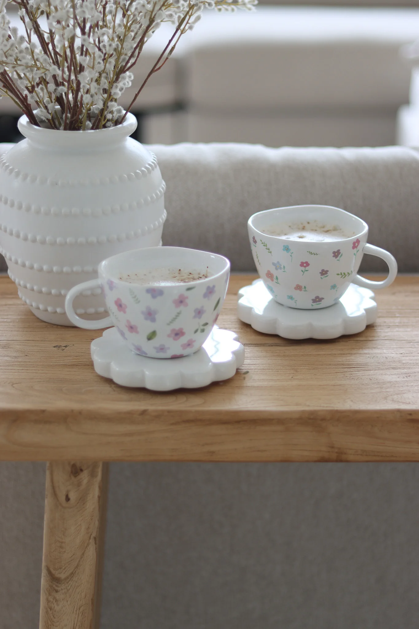 Ceramic Coasters Set - Scalloped 2Pc - Image 3