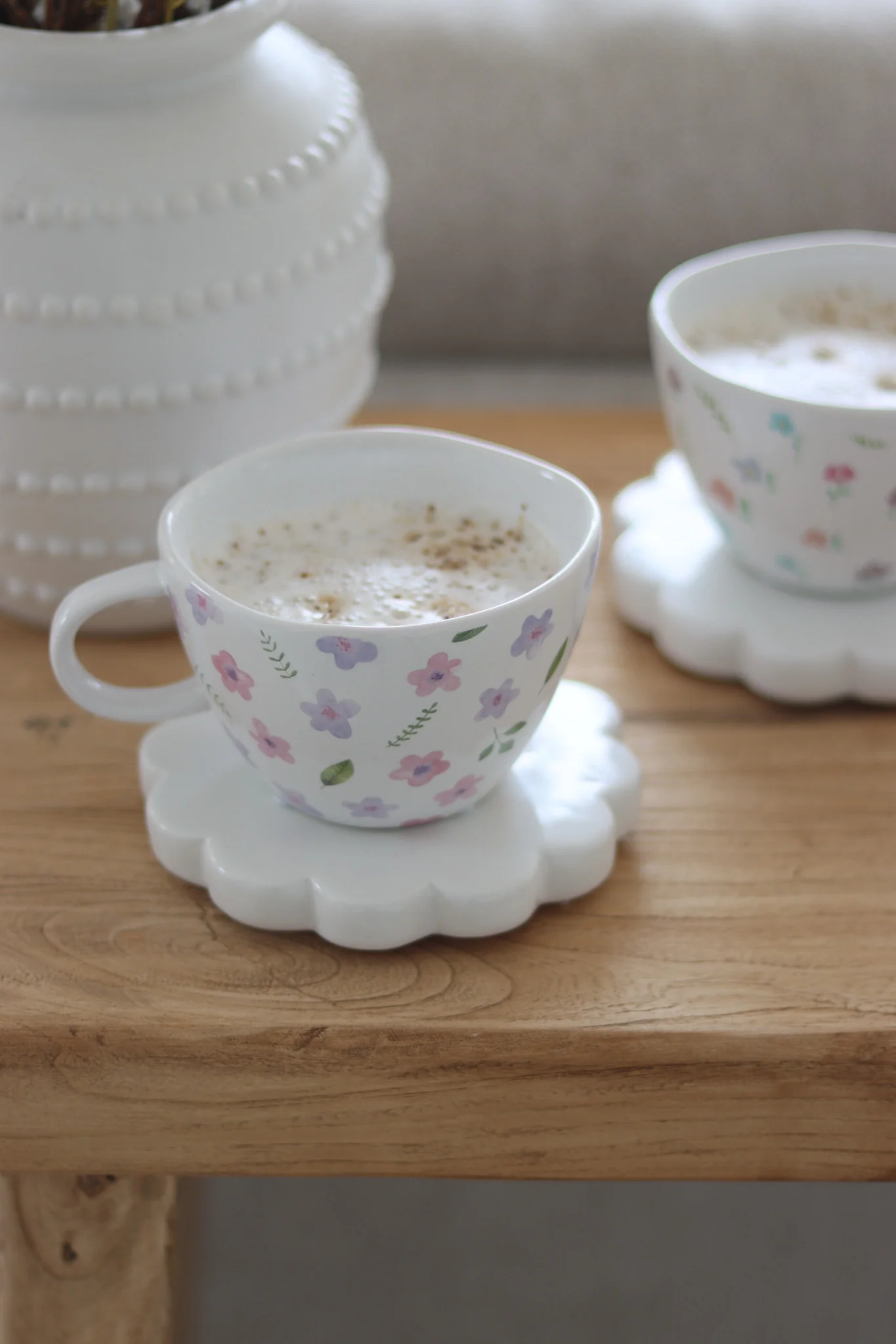 Ceramic Coasters Set - Scalloped 2Pc - Image 4