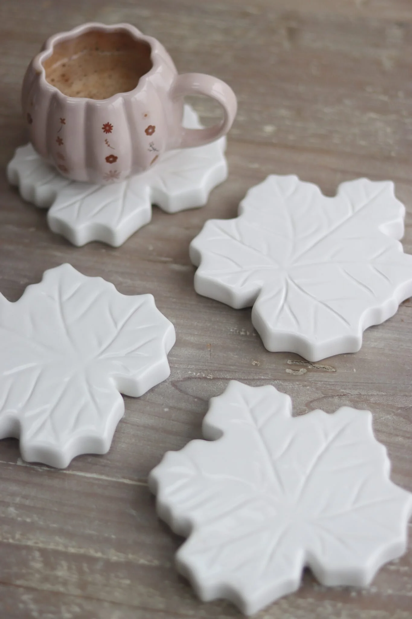 Ceramic Coasters Set - Autumn Leaves - Image 3
