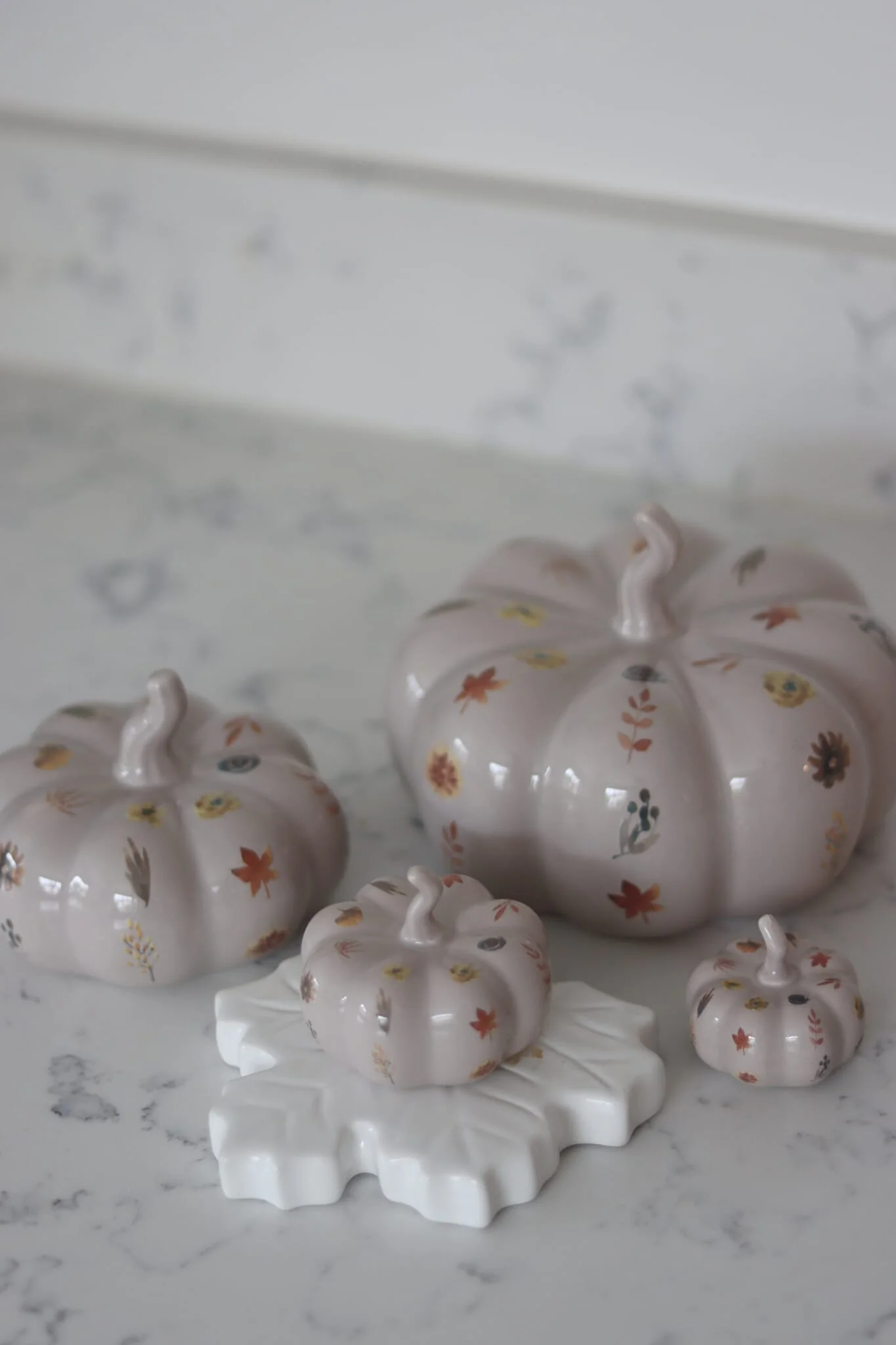 Ceramic Pumpkin Autumn Floral - Large - Image 3