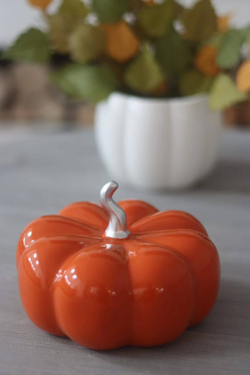 Ceramic Pumpkin Autumnal Orange - Large - Image 3