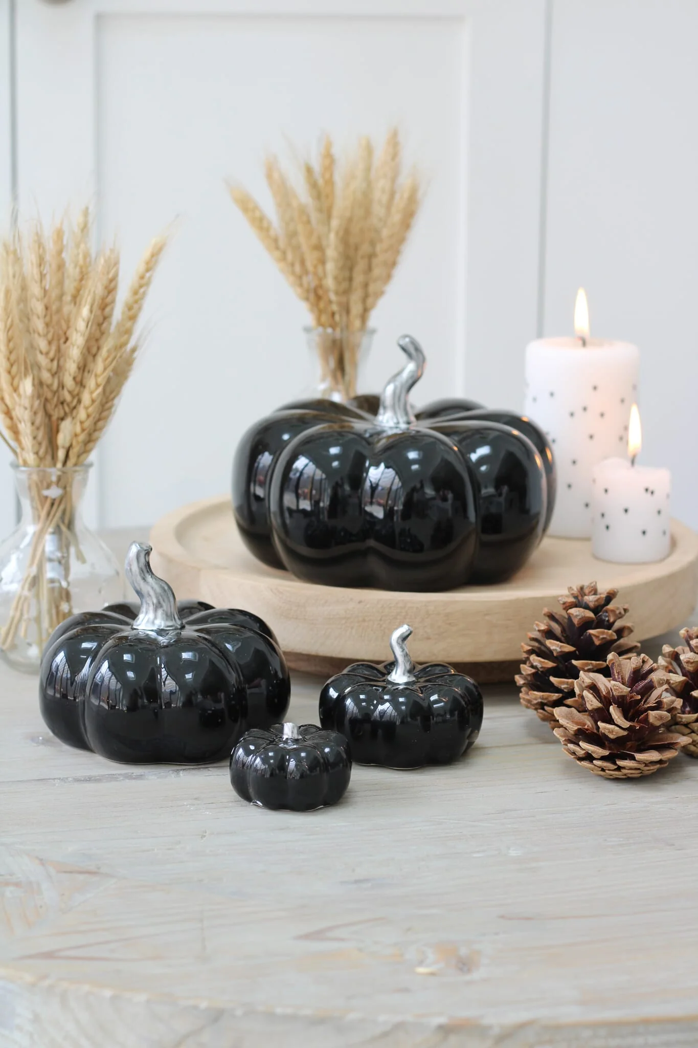 Ceramic Pumpkin Black - Medium 2 Pc Set - Image 3