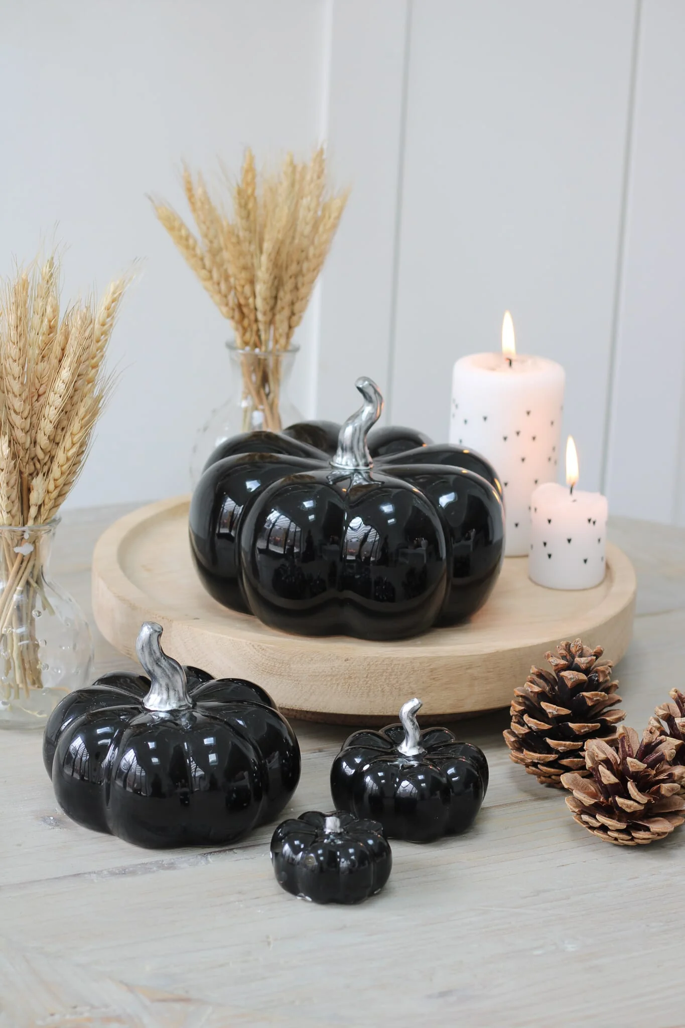 Ceramic Pumpkin Black - Medium 2 Pc Set - Image 4