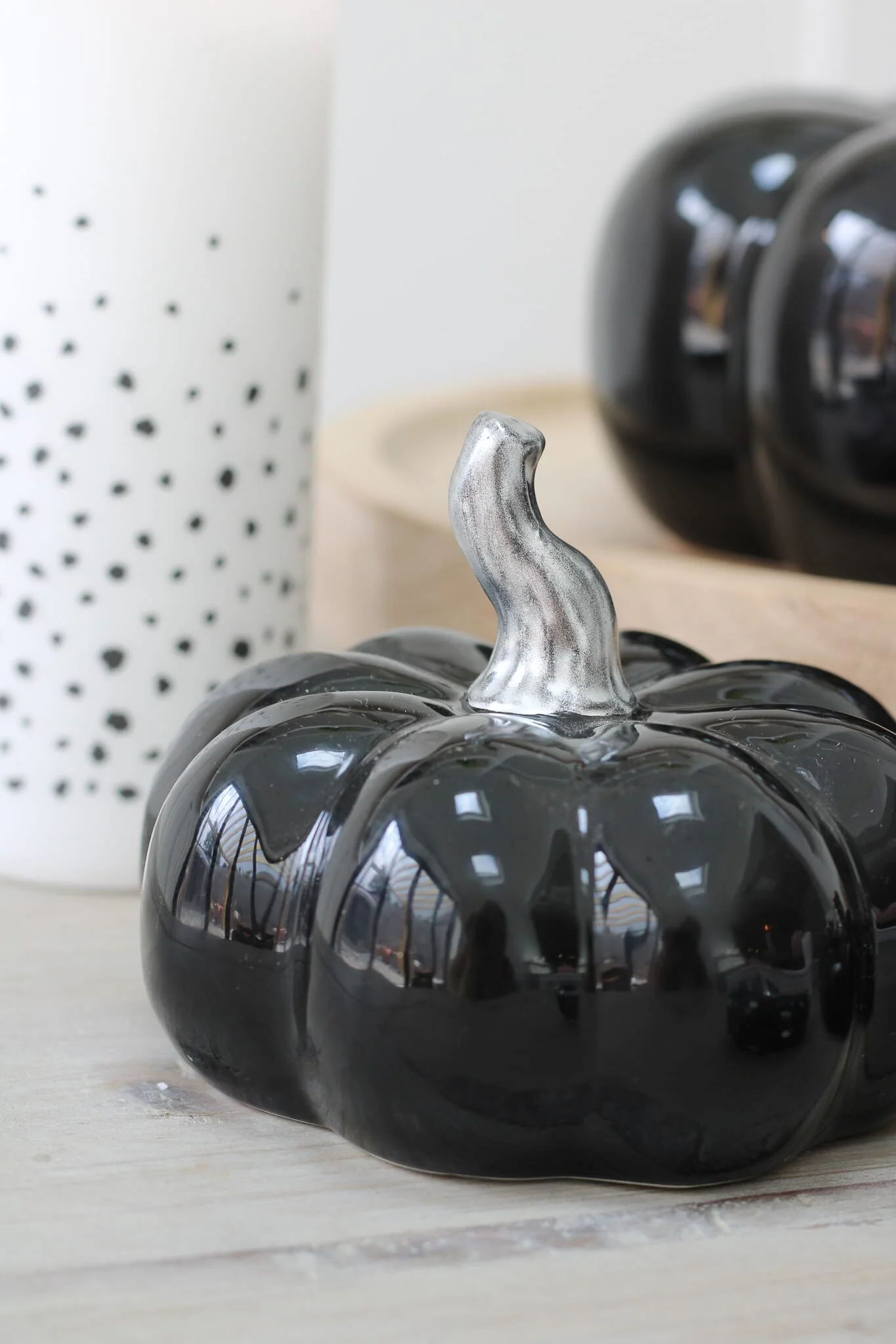 Ceramic Pumpkin Black - Medium 2 Pc Set - Image 5
