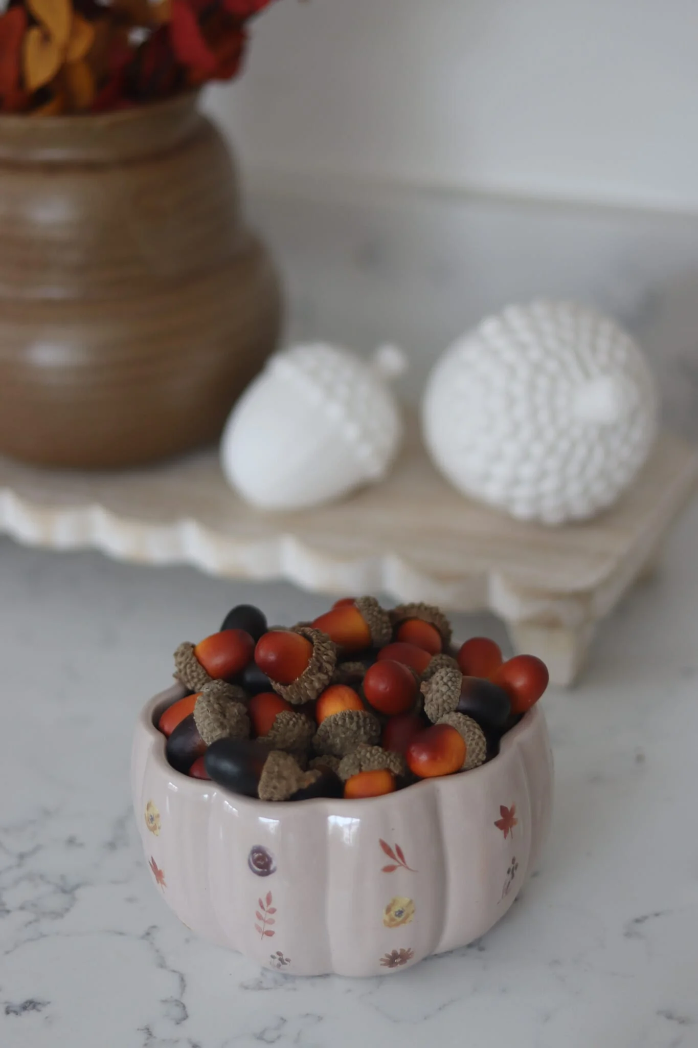 Ceramic Pumpkin Bowl - Autumn Floral - Image 3