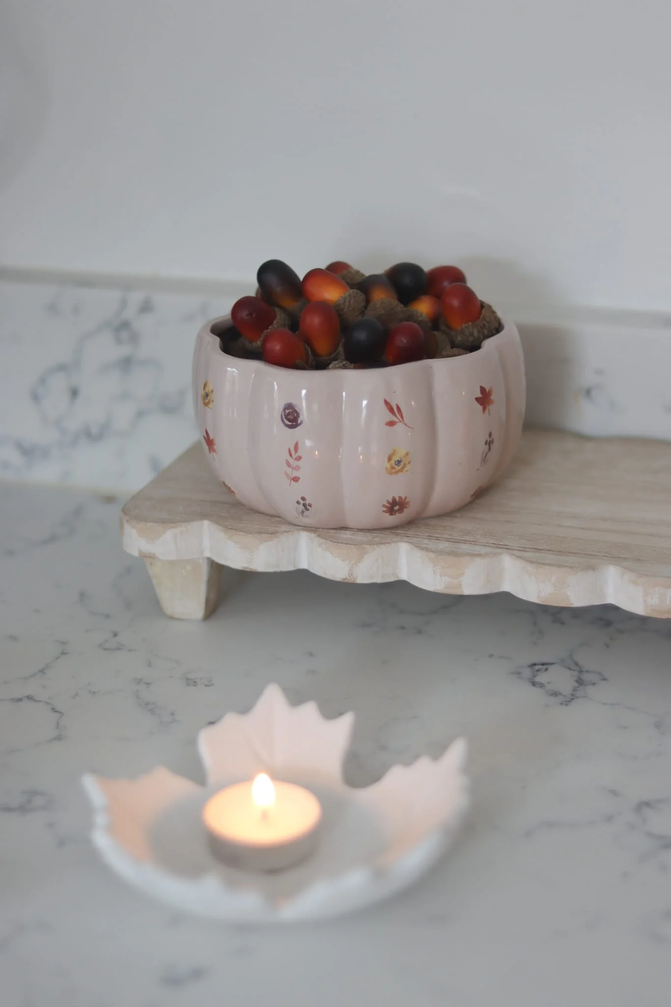 Ceramic Pumpkin Bowl - Autumn Floral - Image 4