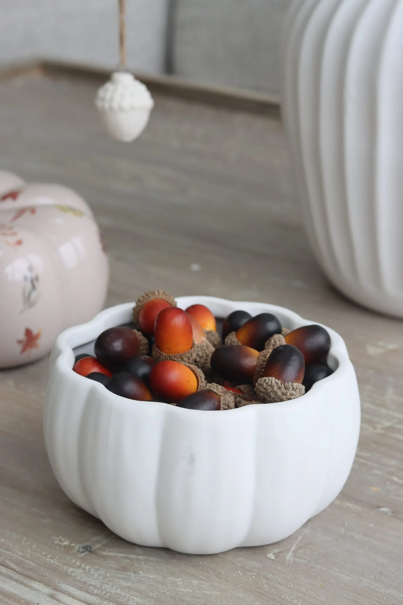 Ceramic Pumpkin Bowl - Matt White - Image 3