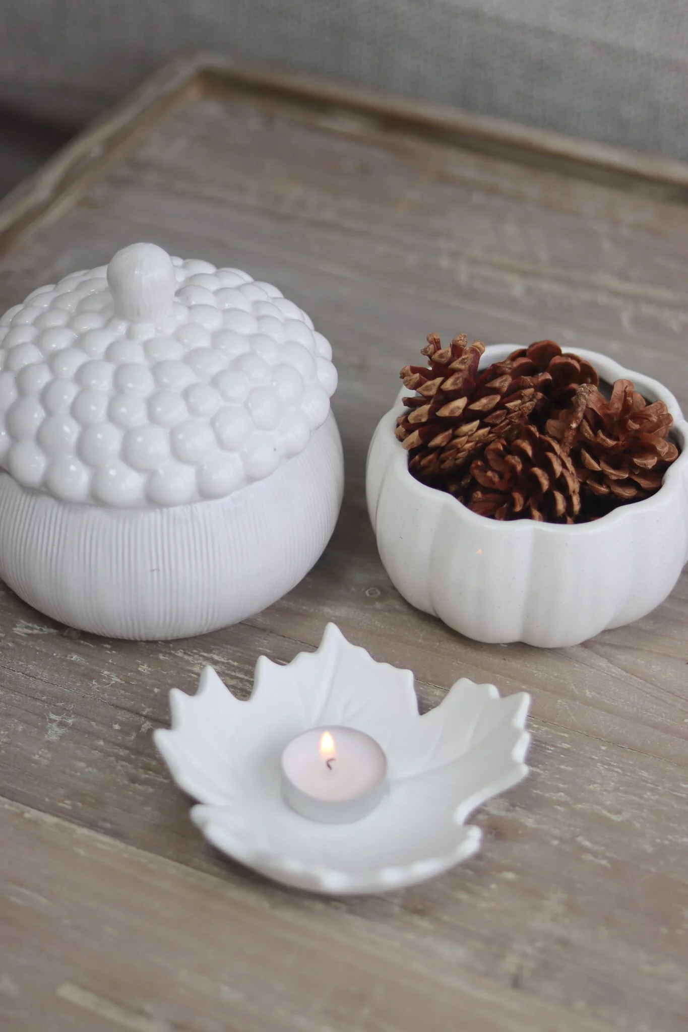Ceramic Pumpkin Bowl - White - Image 2