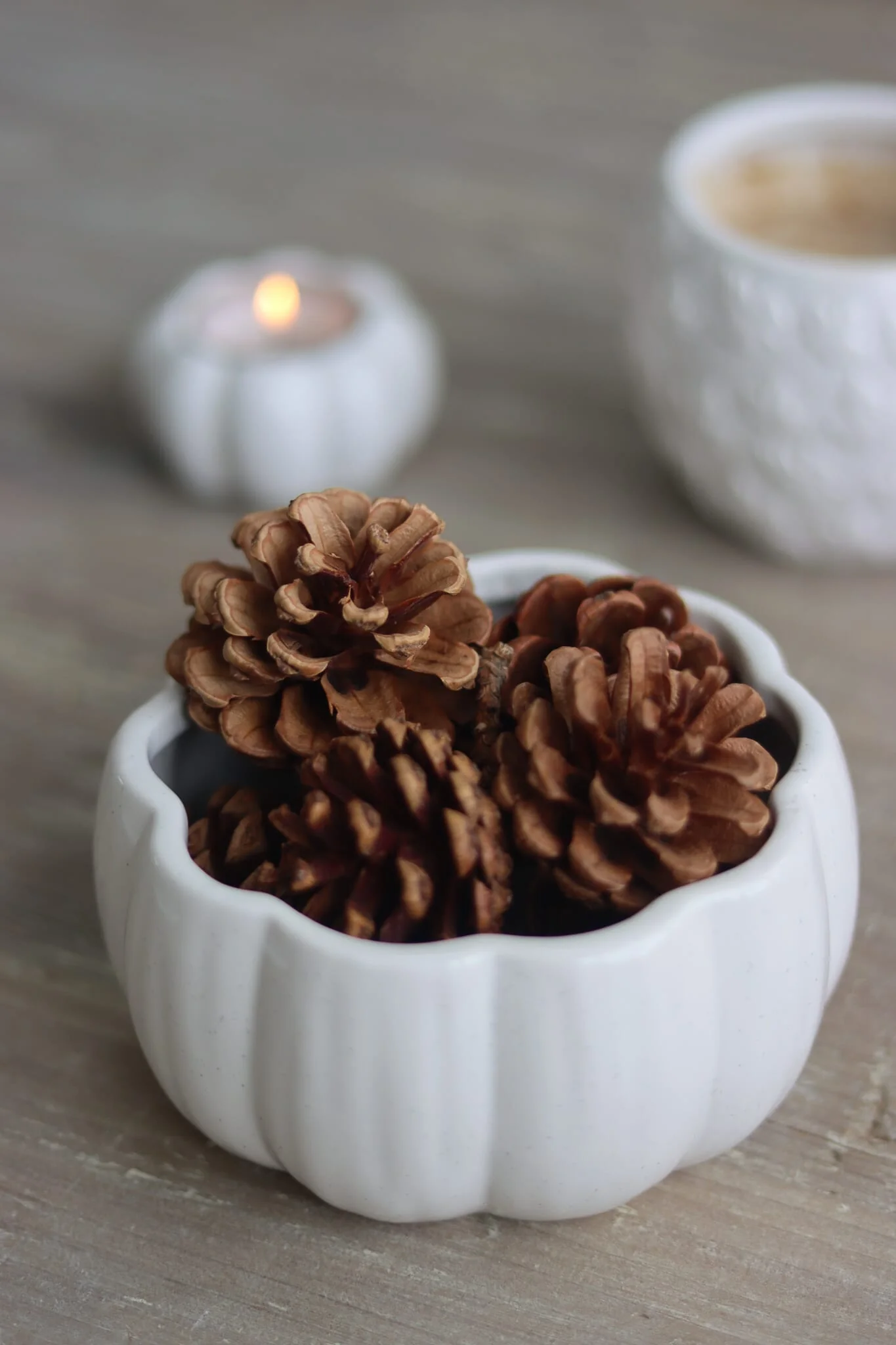 Ceramic Pumpkin Bowl - White - Image 3