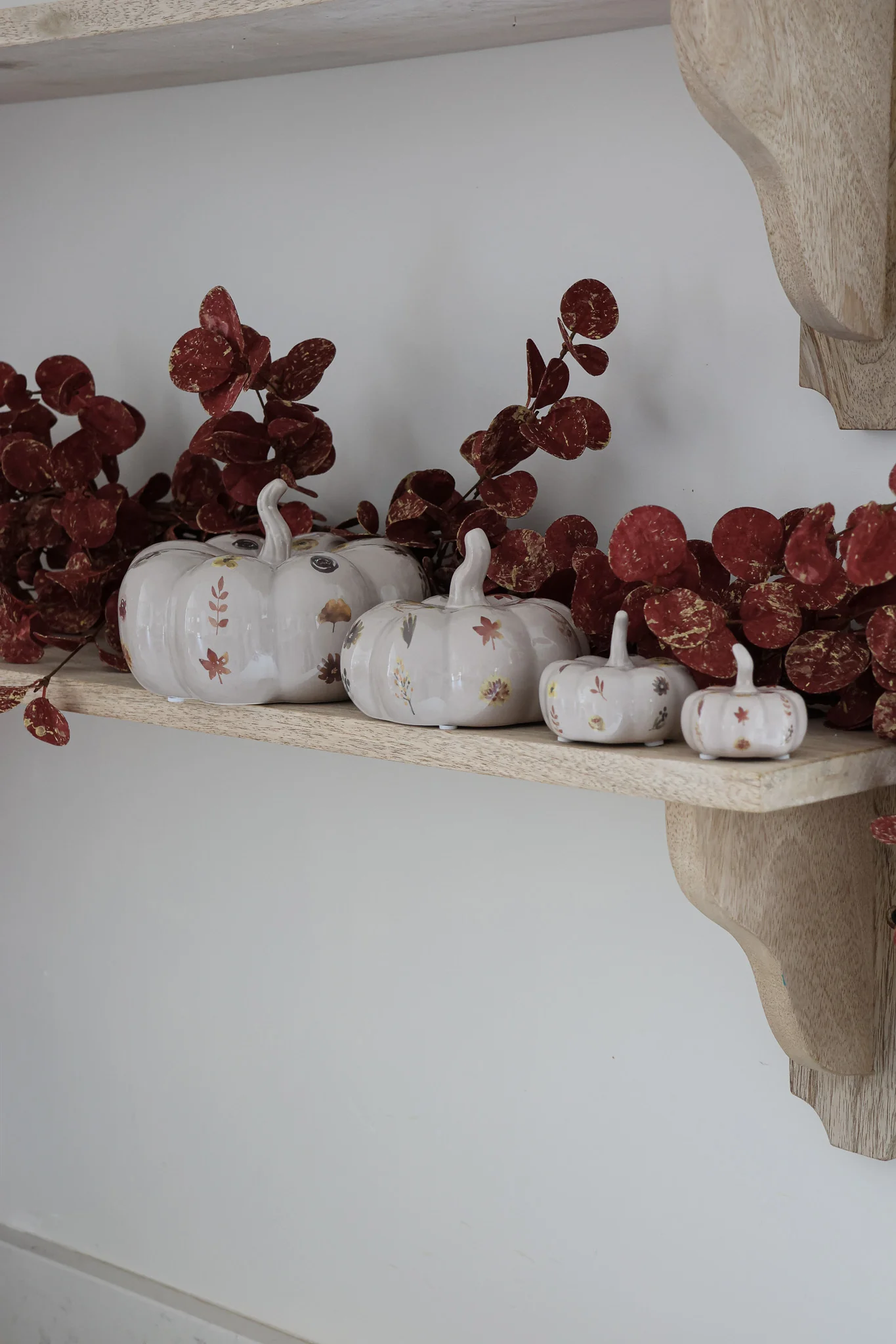 Ceramic Pumpkin Family - Autumn Floral