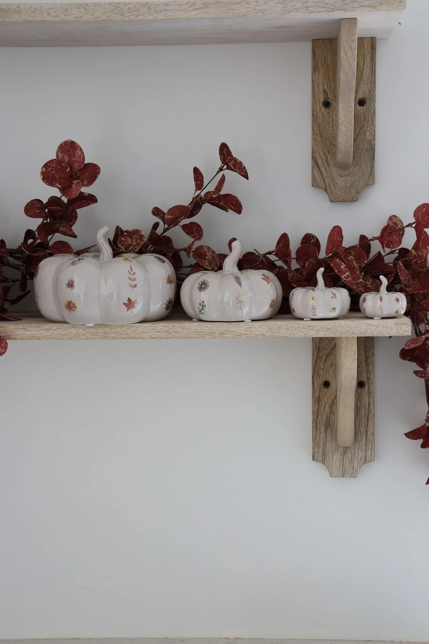 Ceramic Pumpkin Family - Autumn Floral - Image 2