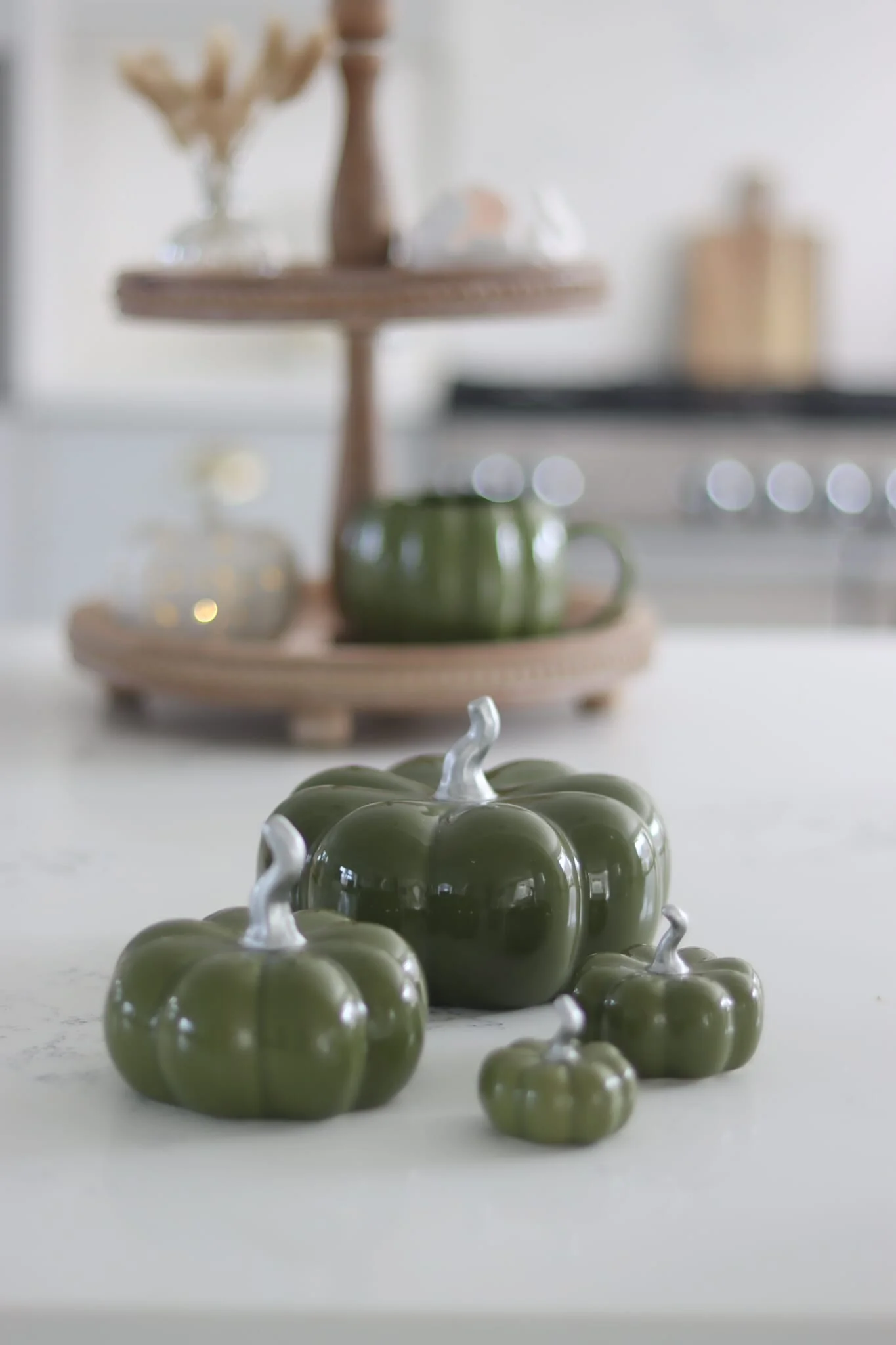 Ceramic Pumpkin Family - Autumnal Green - Image 4