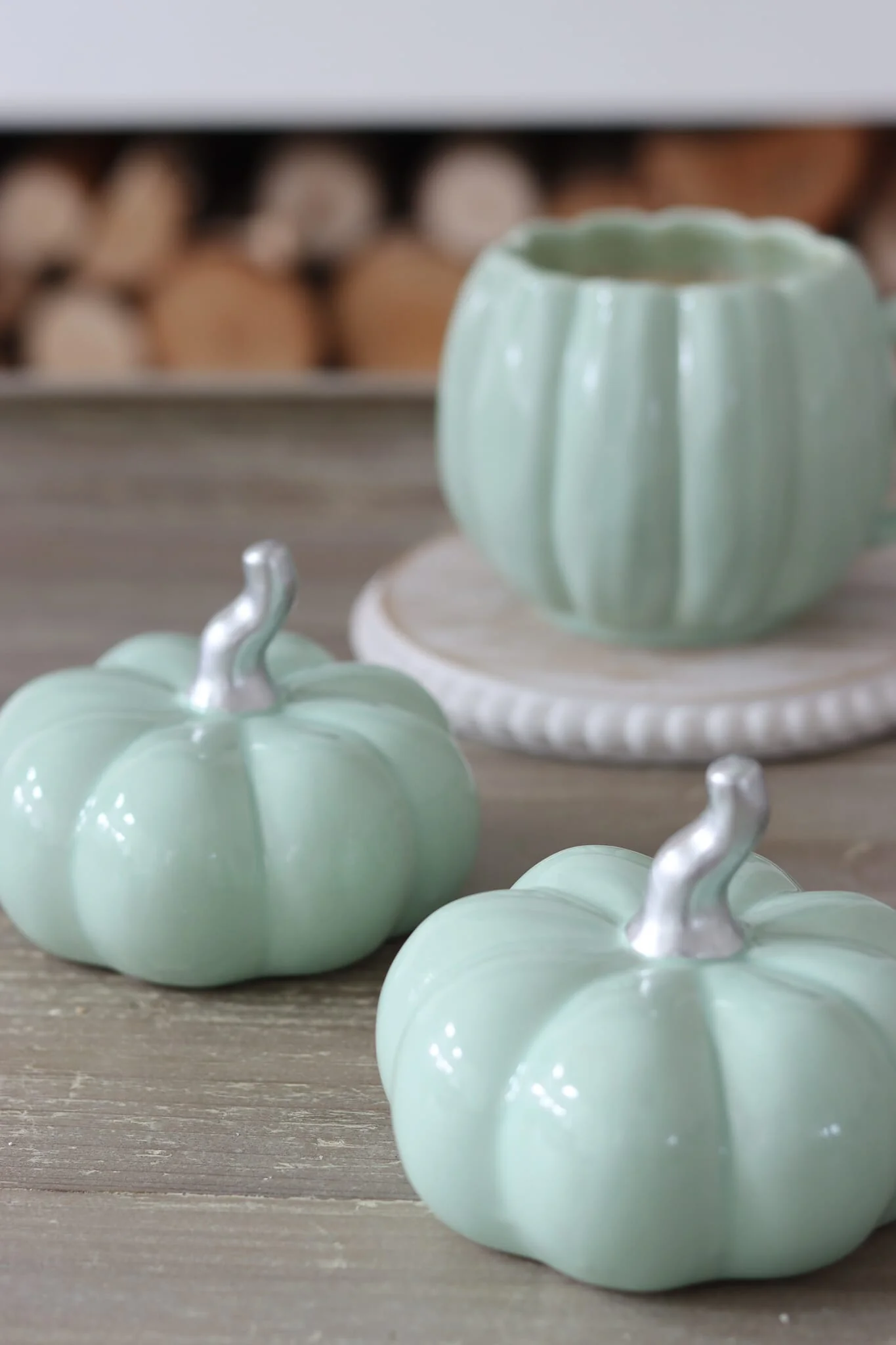 Ceramic Pumpkin Green - Medium 2PC - Image 3
