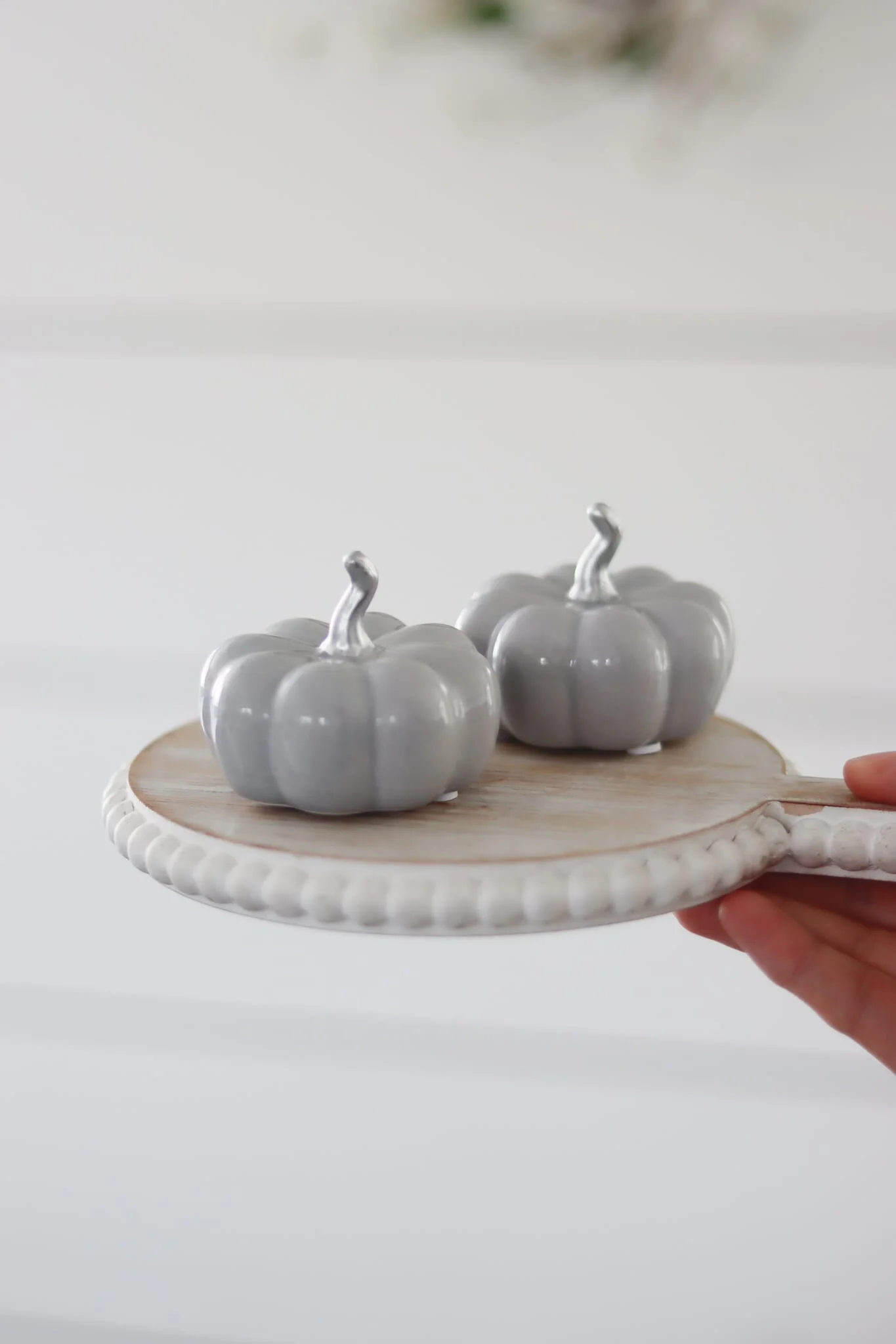 Ceramic Pumpkin Grey - Small 2PC