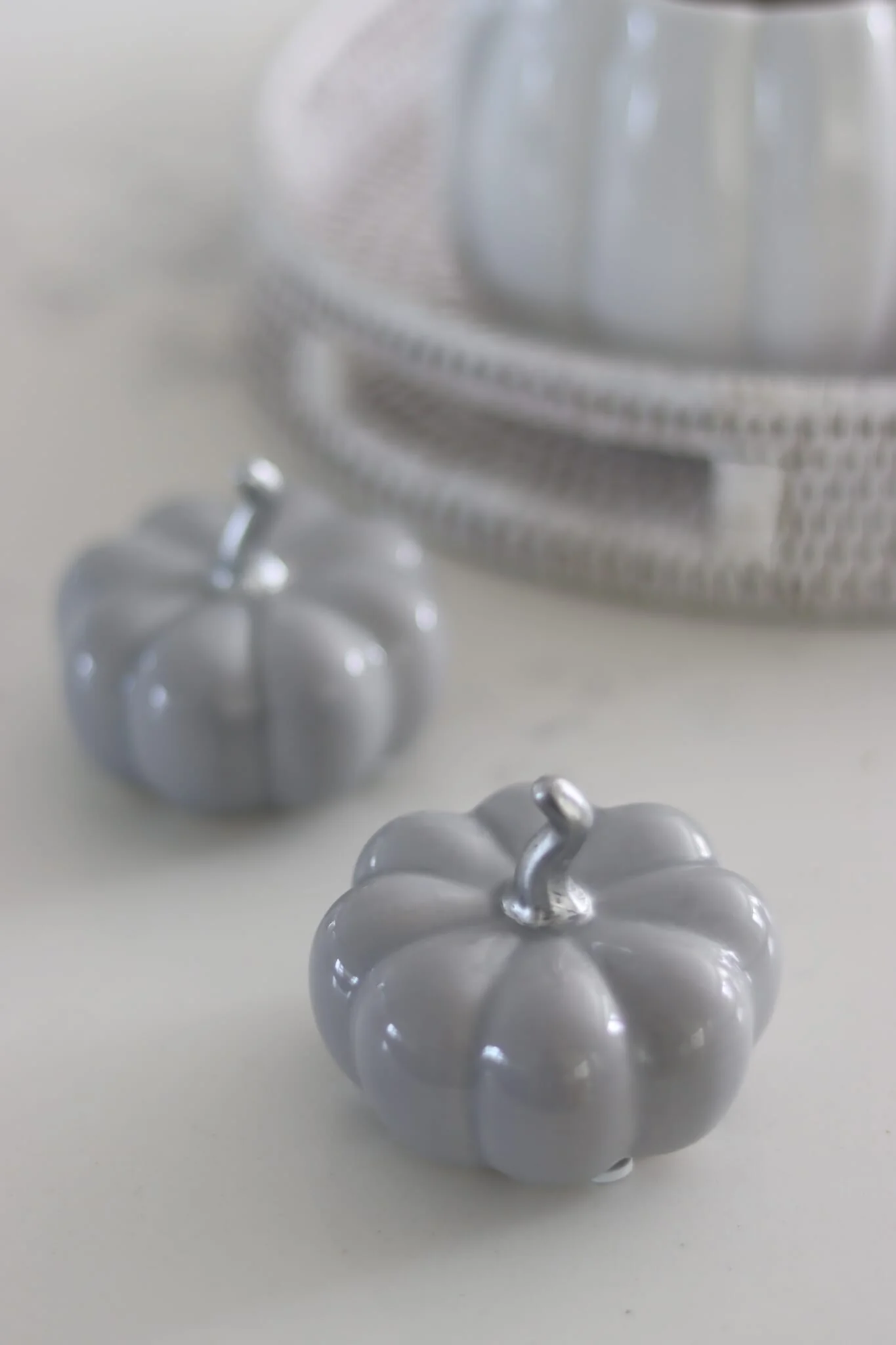 Ceramic Pumpkin Grey - Small 2PC - Image 3