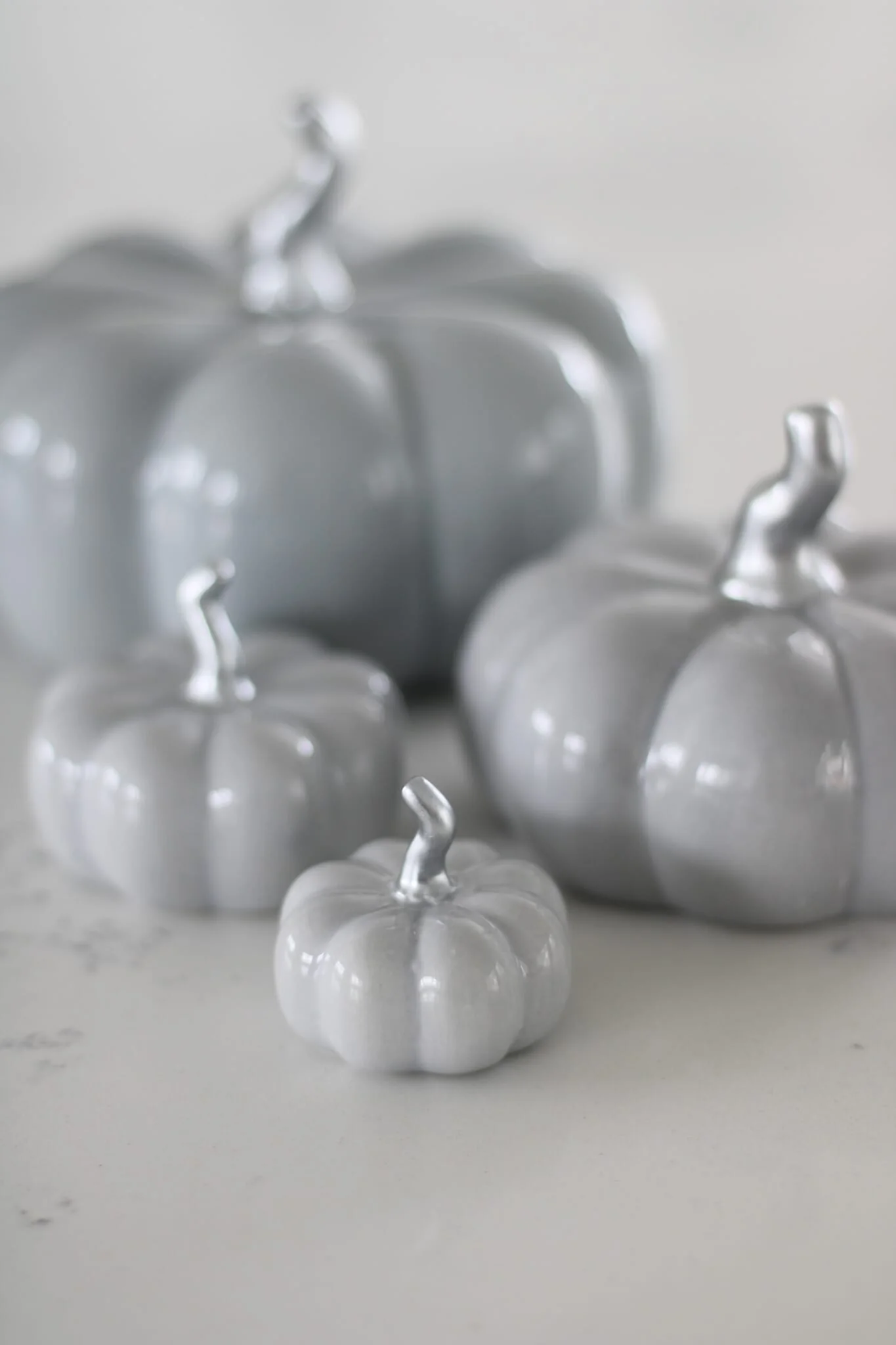 Ceramic Pumpkin Grey - Tiny 4PC