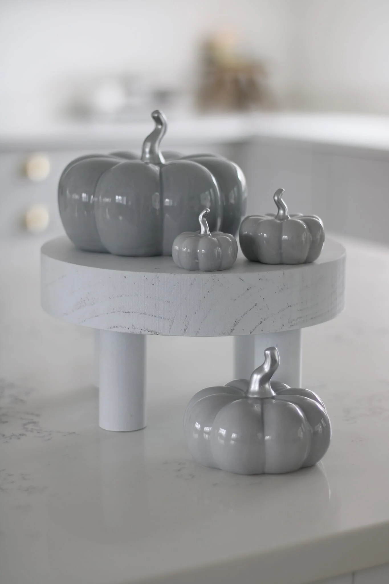 Ceramic Pumpkin Grey - Tiny 4PC - Image 4