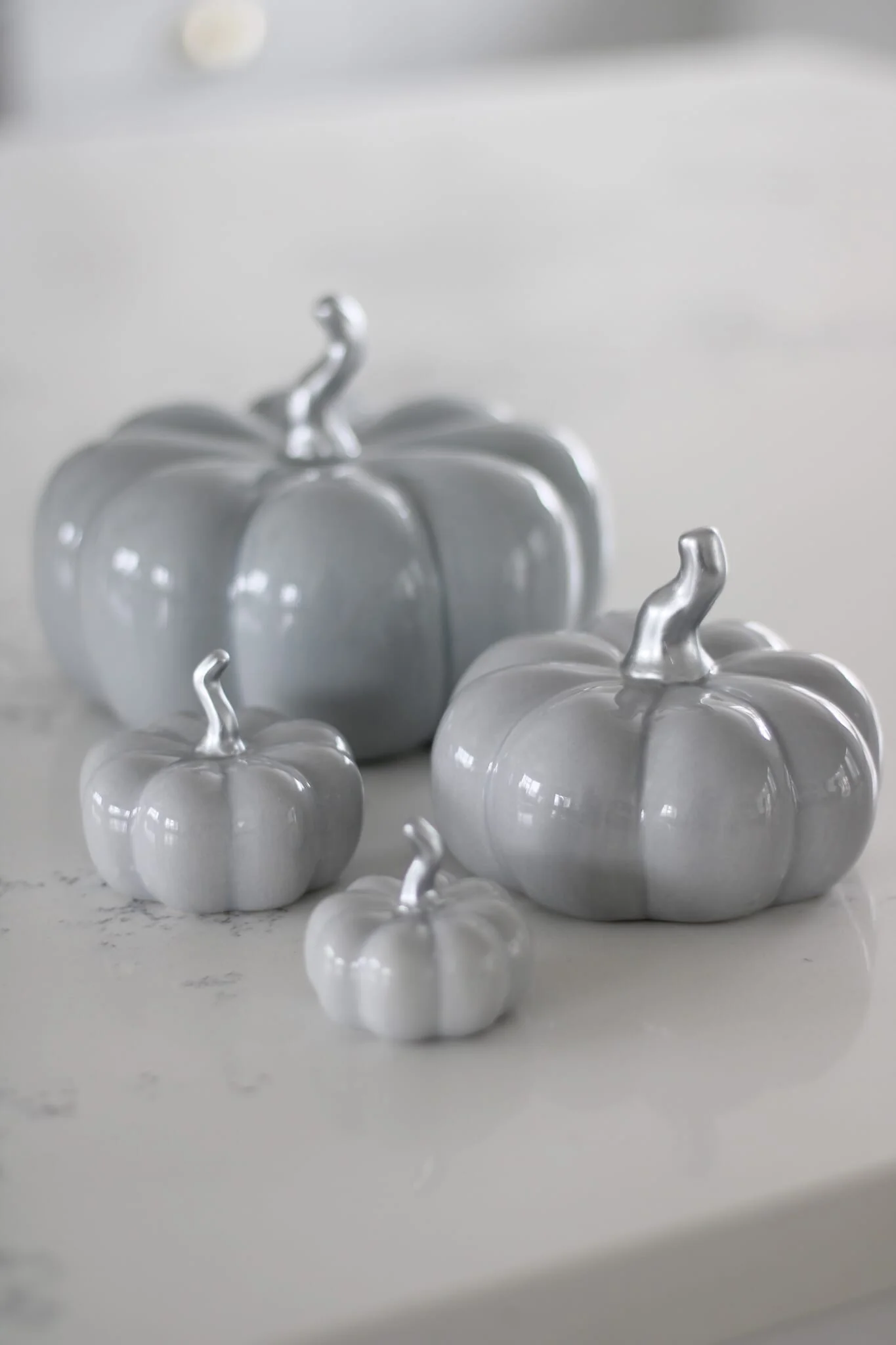 Ceramic Pumpkin Grey - Tiny 4PC - Image 5