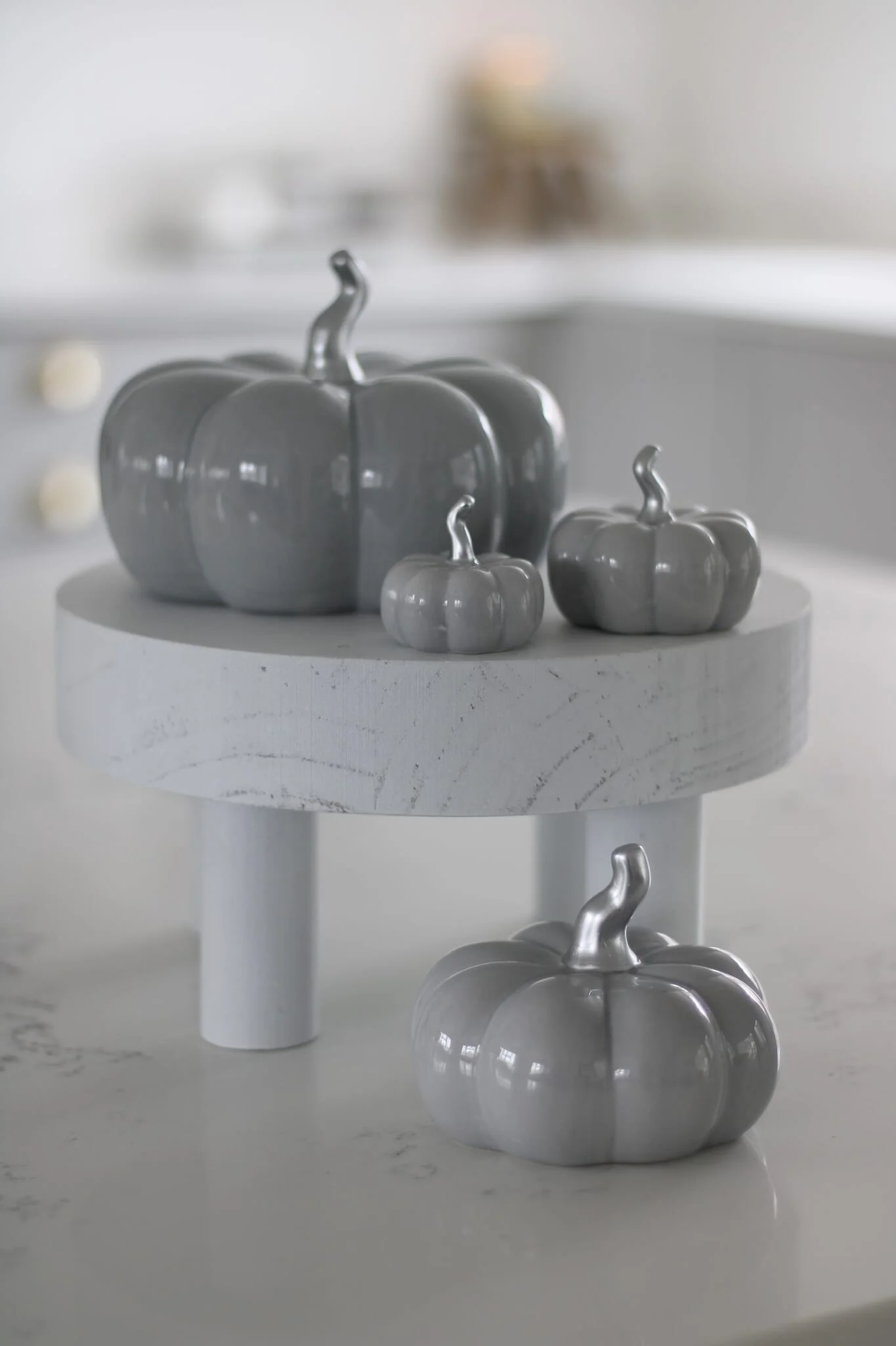 Ceramic Pumpkin Grey - Tiny 4PC - Image 8