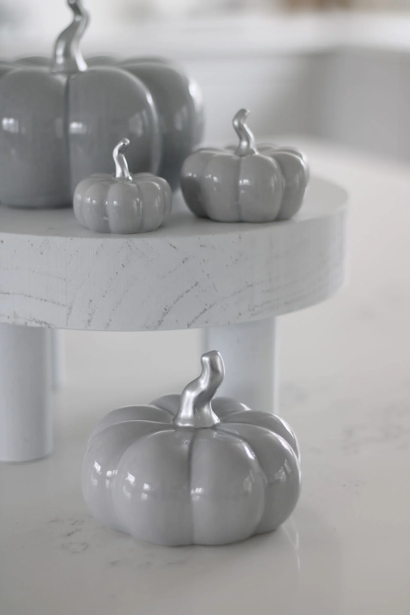 Ceramic Pumpkin Grey - Tiny 4PC - Image 9