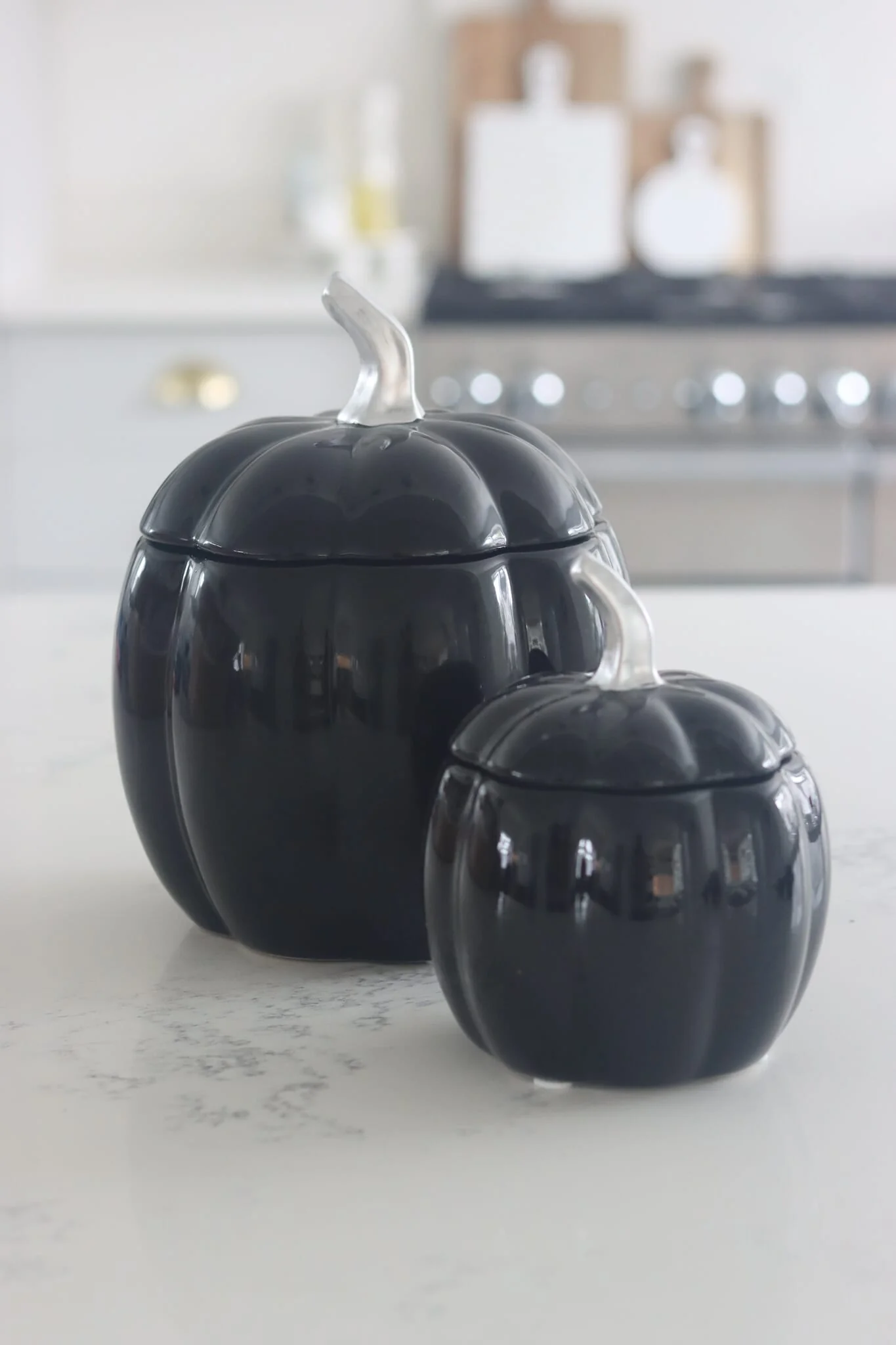 Ceramic Pumpkin Jar - Black Small - Image 3