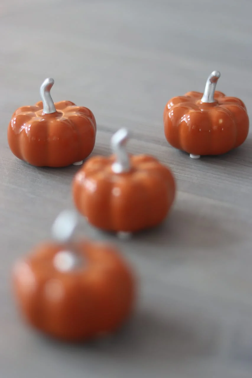 Ceramic Pumpkin Autumnal Orange - Tiny 4PC