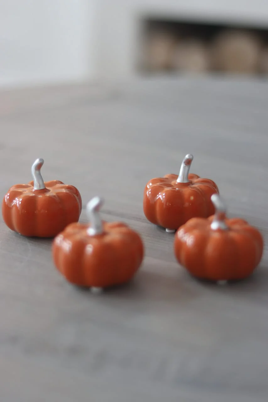 Ceramic Pumpkin Autumnal Orange - Tiny 4PC - Image 4