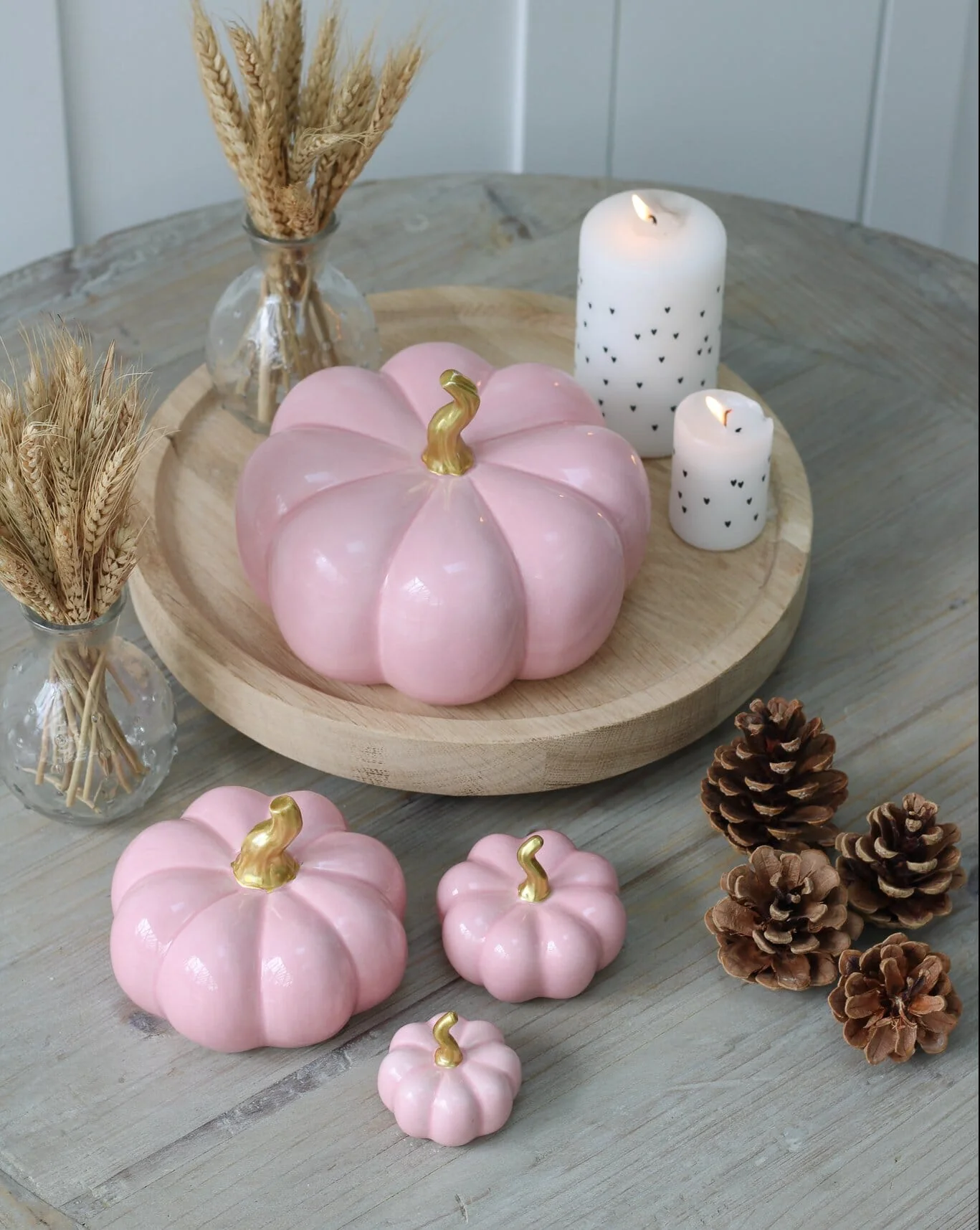 Ceramic Pumpkin Pink - Medium 2 Pc Set - Image 9
