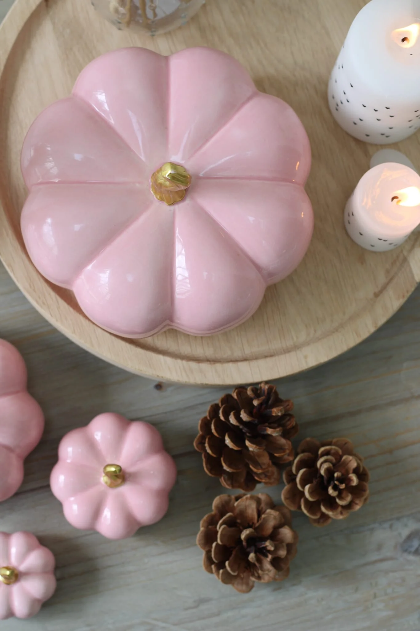 Ceramic Pumpkin Pink - Tiny 4 Pc Set - Image 3