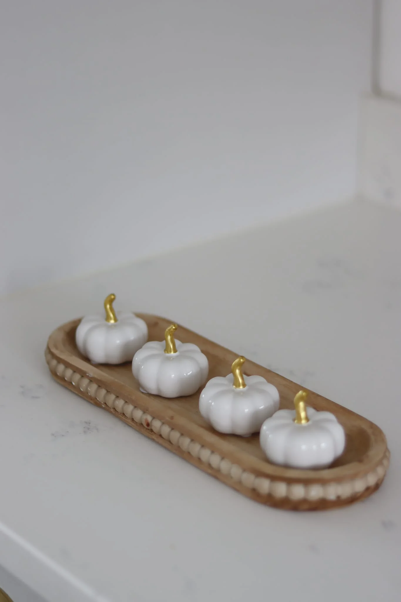 Ceramic Pumpkin White/Gold - Tiny 4PC - Image 4