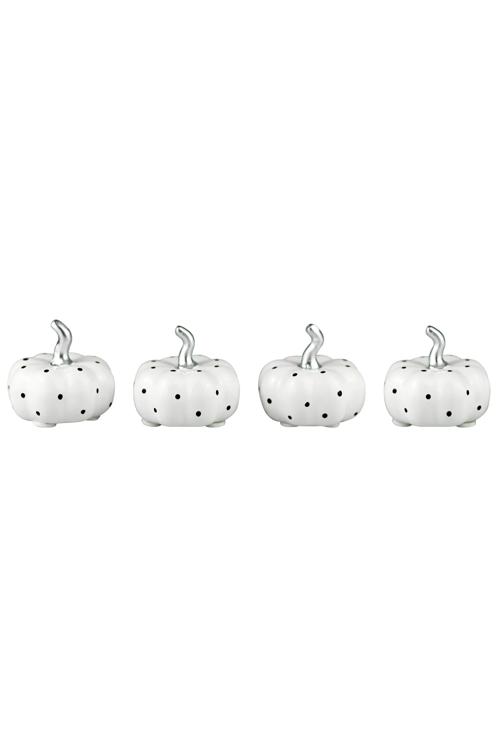 Ceramic Pumpkin White Polka Dot - Tiny 4Pc Set - Image 3