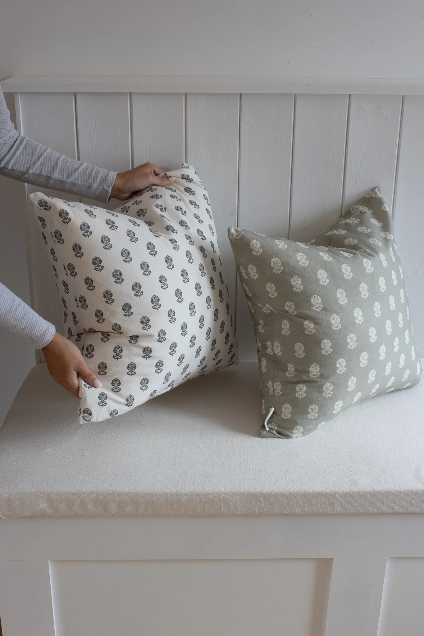 Charcoal English Garden Cushion Cover - Image 4