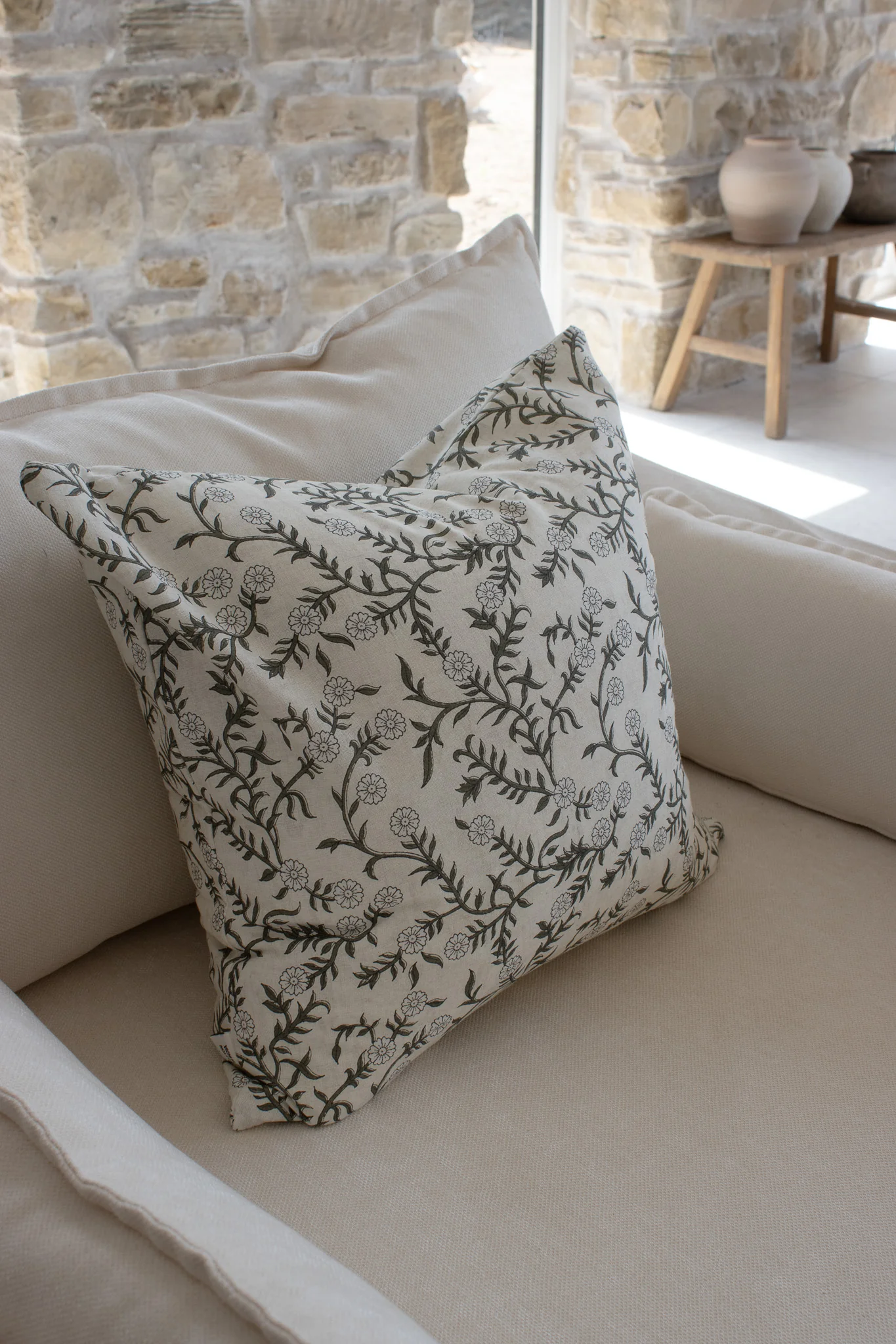 Green Vine Cushion Cover - Image 3