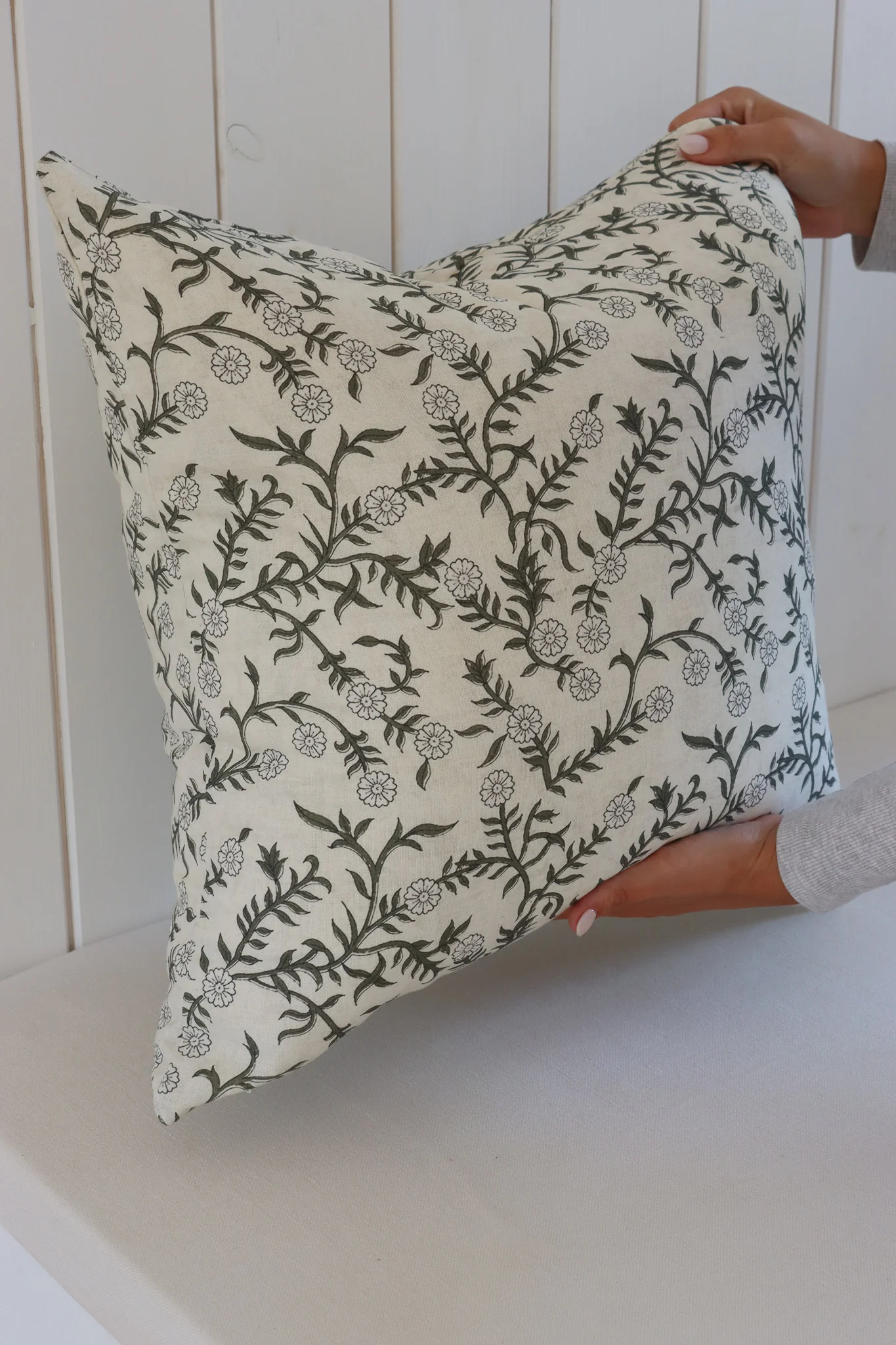 Green Vine Cushion Cover - Image 4