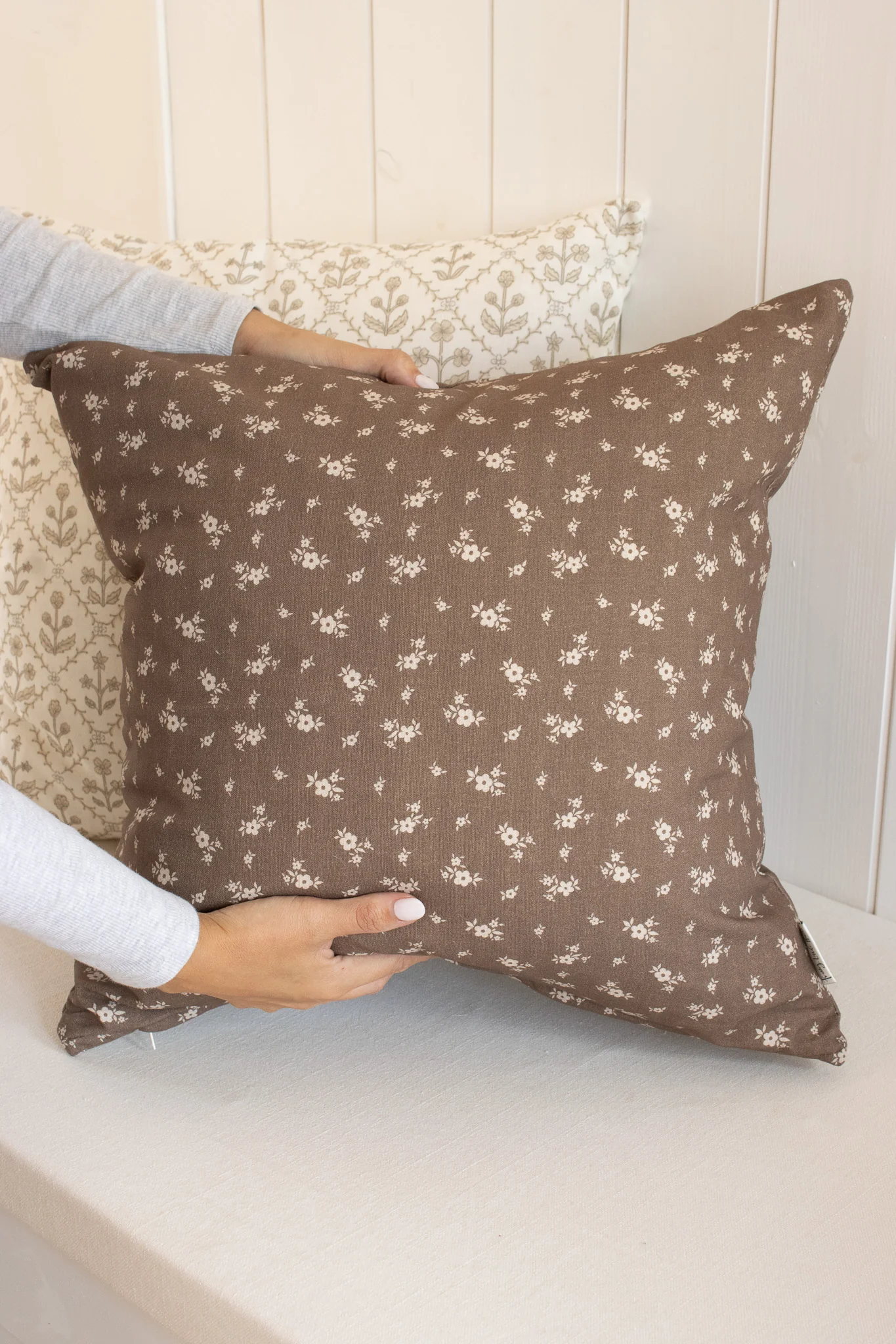 Ditsy Brown Floral Cushion Cover - Image 5