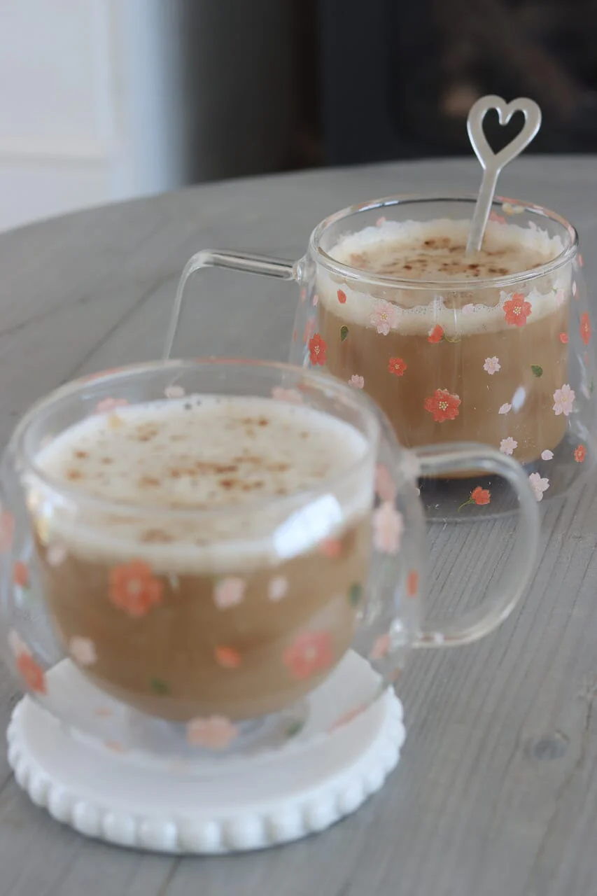 Wrap Around Double Walled Glass Mug - Blossom - Image 4