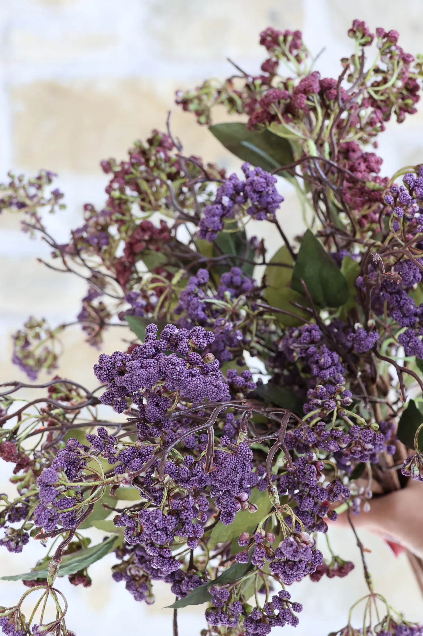 Faux Autumn Cluster Spray - Purple - Image 3