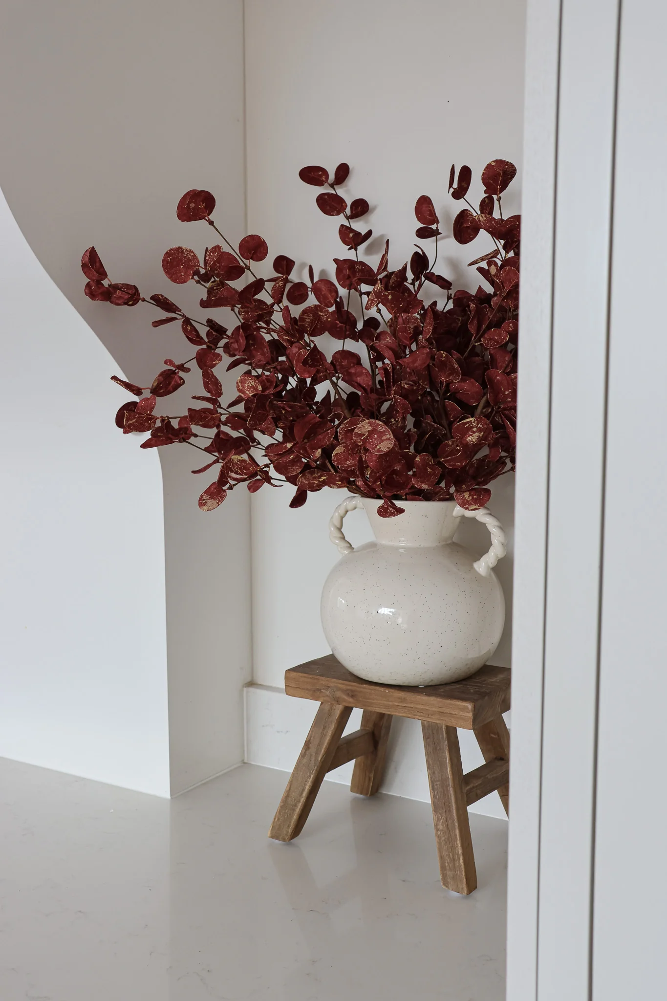 Faux Eucalyptus Spray - Red - Image 5